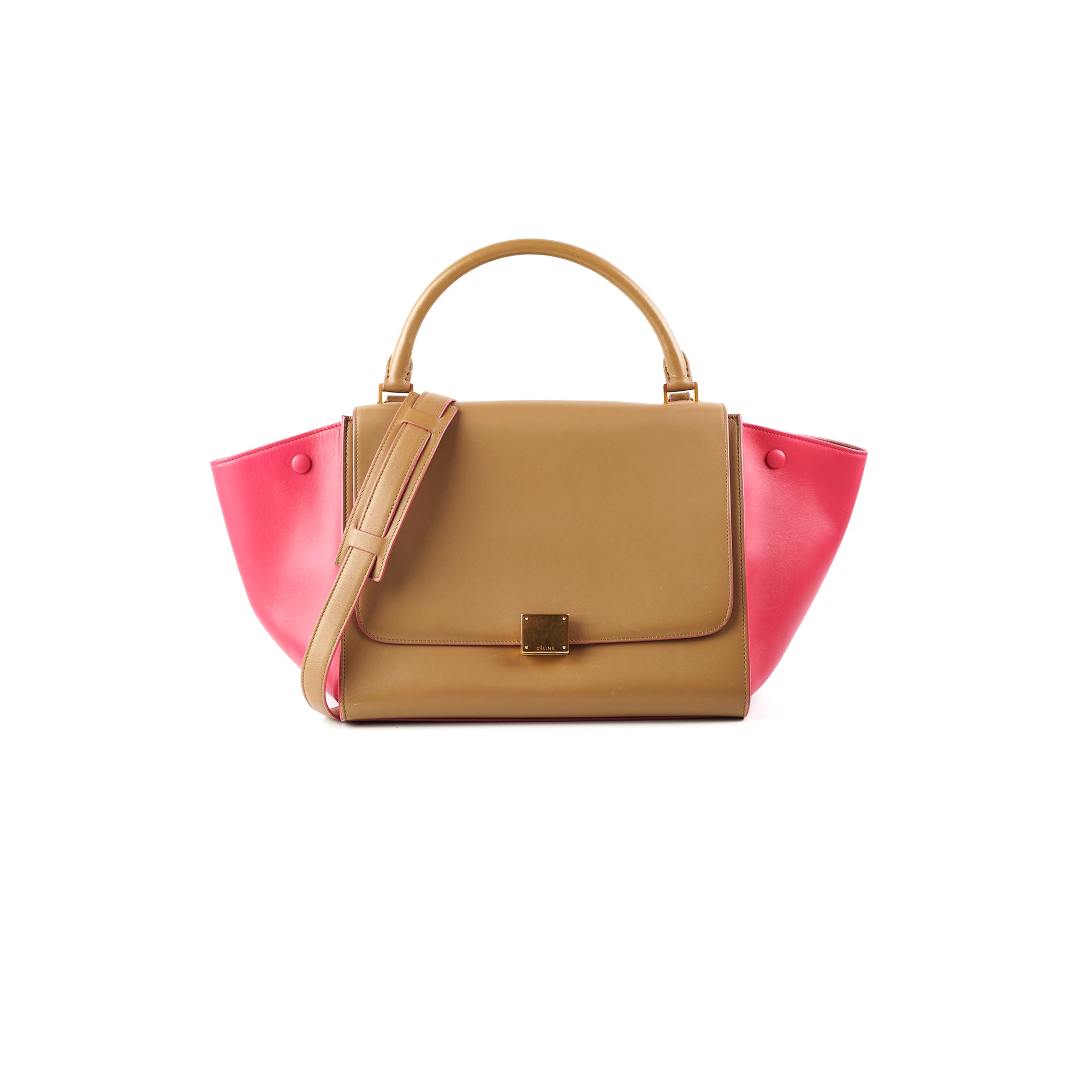 Celine Trapeze Medium Handbag in Green & Pink - Elegant Crossbody Bag for Women, Perfect for Work, Travel & Everyday Use
