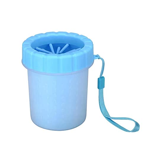 Pet Paw Cleaner Brush - 2-in-1 Silicone Massage Washer for Dogs & Cats | Detachable Comb Design for Bathing | Portable Pet Grooming Tool (Blue) - Perfect for Post-Walk Cleaning & Spa Bath Time