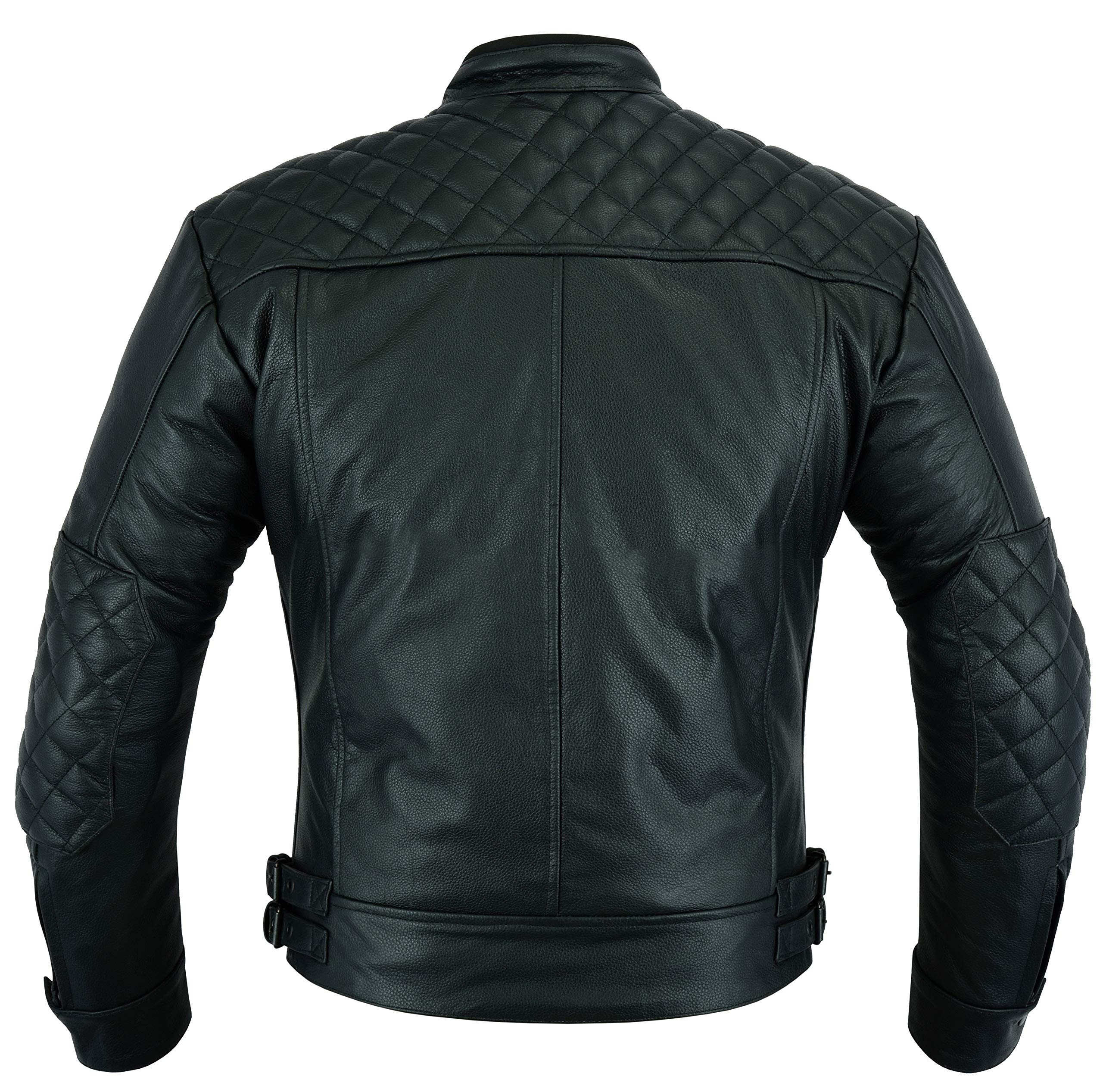 Real Leather Motorcycle Jacket with Classic Buckles - Stylish & Protective Biker Gear for Men & Women | Perfect for Riding, Commuting & Outdoor Adventures