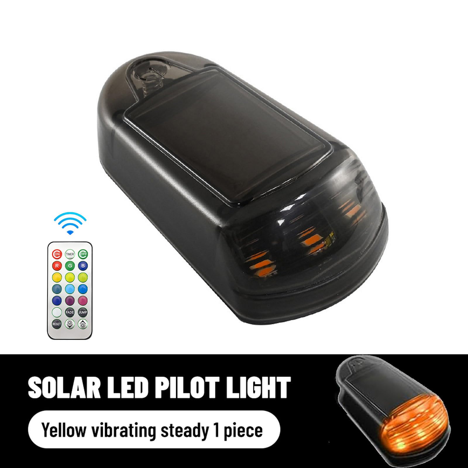 5Pcs Wireless Solar Cab Lights for Truck - 2024 Upgraded No Drill LED Roof Running Lights, Magnetic Mounted Universal Car Lights (Yellow/BK) - Perfect for Long Distance Driving & Nighttime Safety