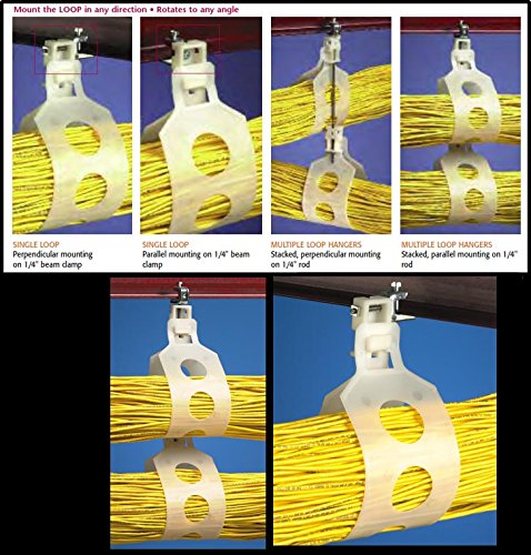 Arlington TL20-100 2-Inch Loop Cable Hangers for Communications Cable Support (100-Pack) - Perfect for Data Centers, Office Wiring & Network Installations