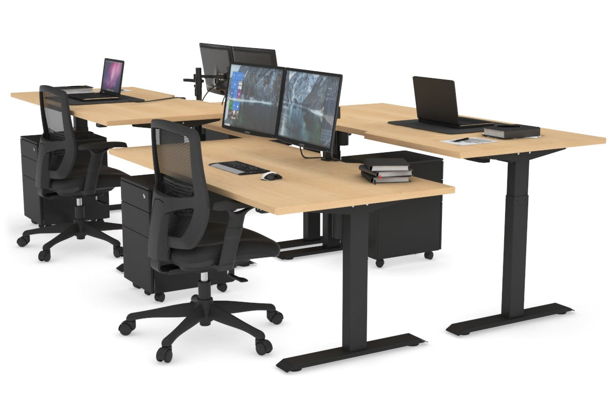 Adjustable Height 4-Person Workbench - 1200L x 800W with Cable Management | Perfect for Office, Workshop & Garage Workspaces
