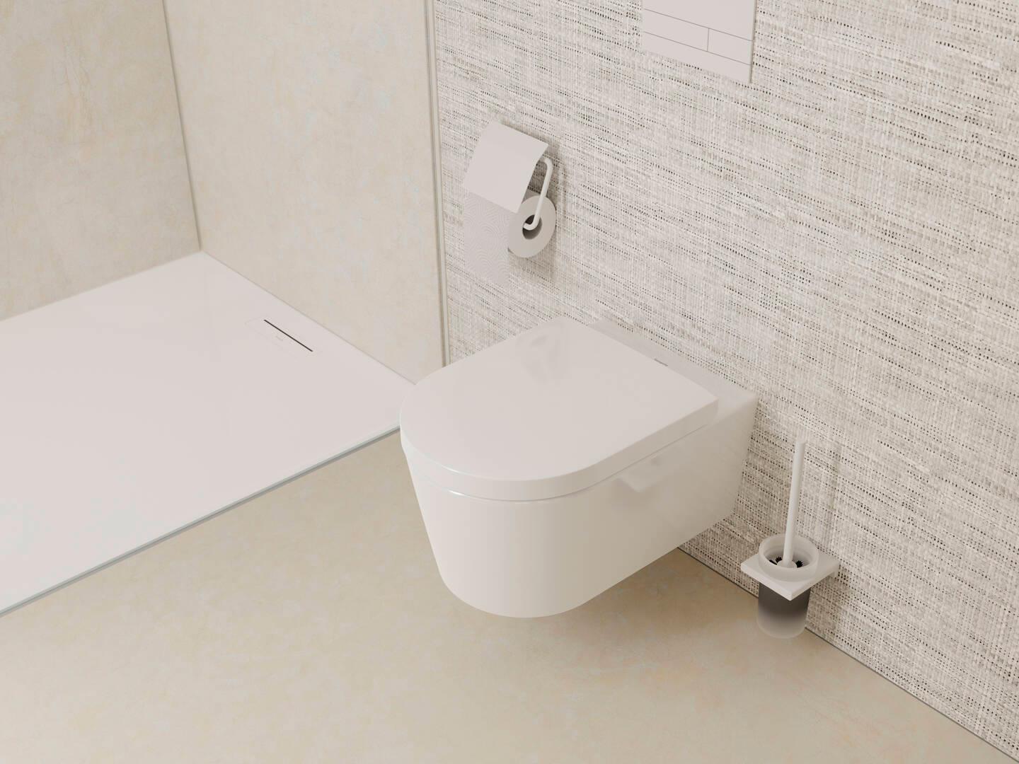 Hansgrohe AddStoris Toilet Paper Holder in Matte White (41753700) - Modern Bathroom Tissue Roll Stand for Home & Office Use