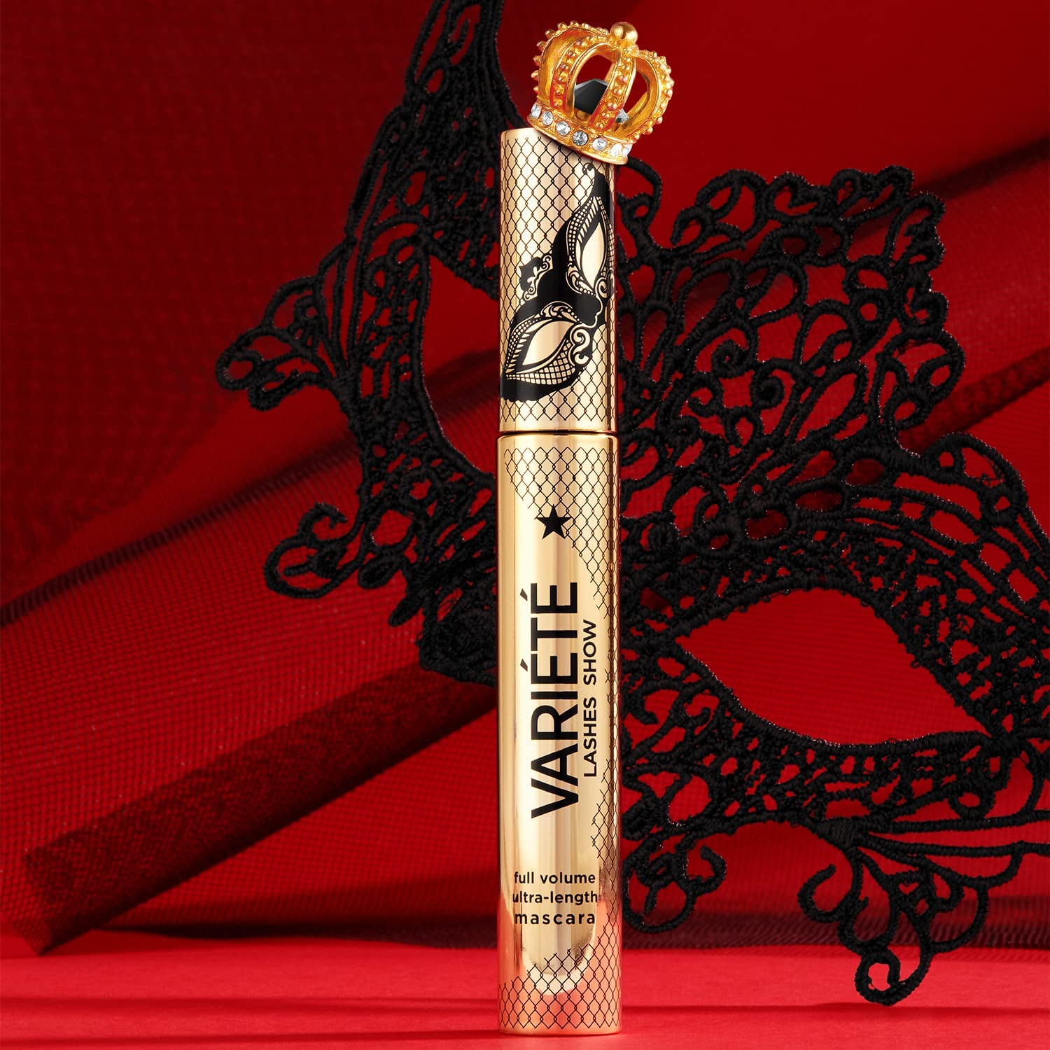 Eveline Cosmetics Variété Mascara - Volumizing & Lengthening Black Mascara 10ml for Dramatic Lashes - Perfect for Day to Night Makeup Looks