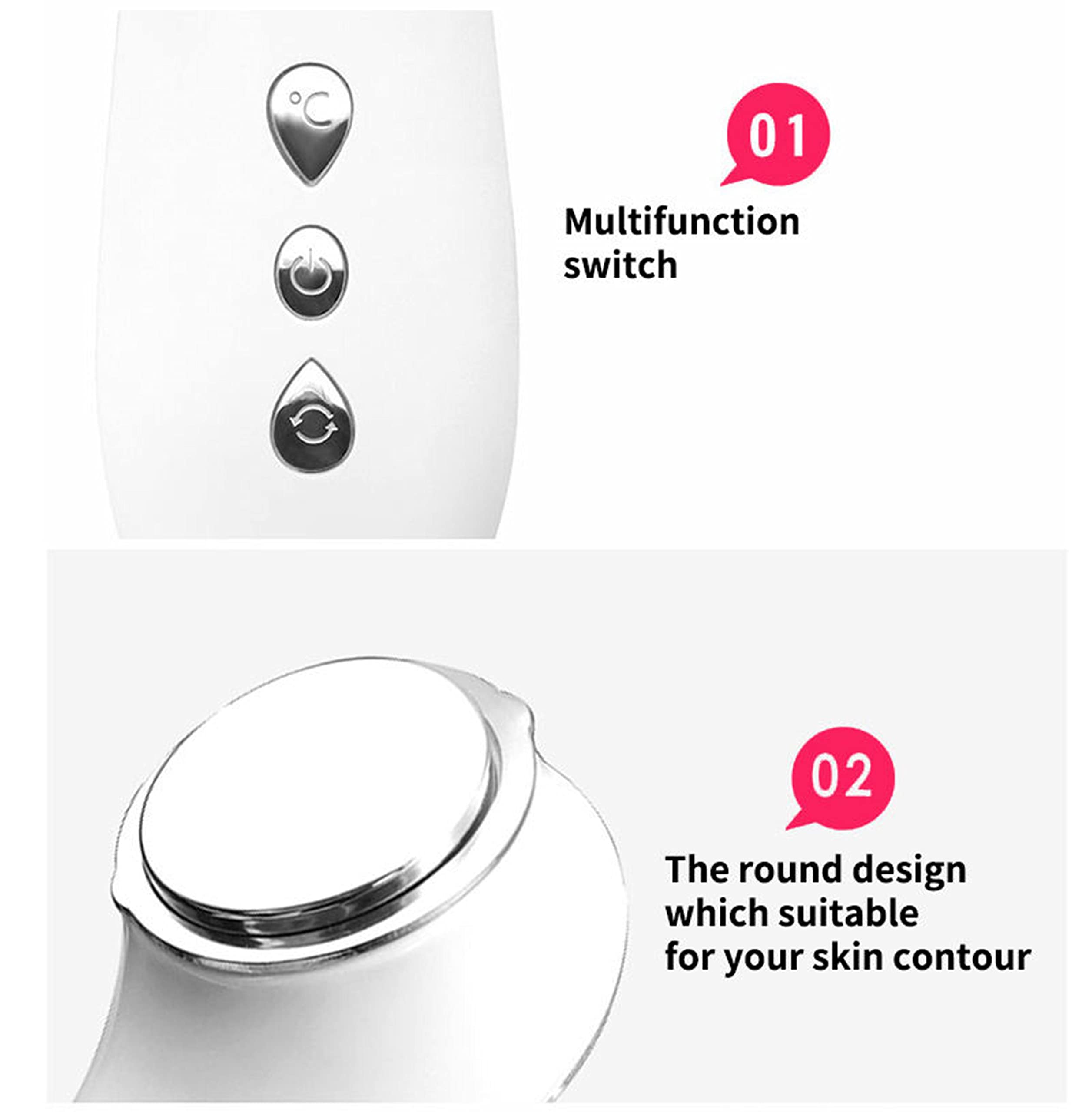 Dealsure Beauty Hot & Cool Facial Massager - Portable Handheld Vibration Device for Skin Care, Wrinkle Reduction & Cream Absorption | Perfect for Home Spa, Travel & Daily Skincare Routine