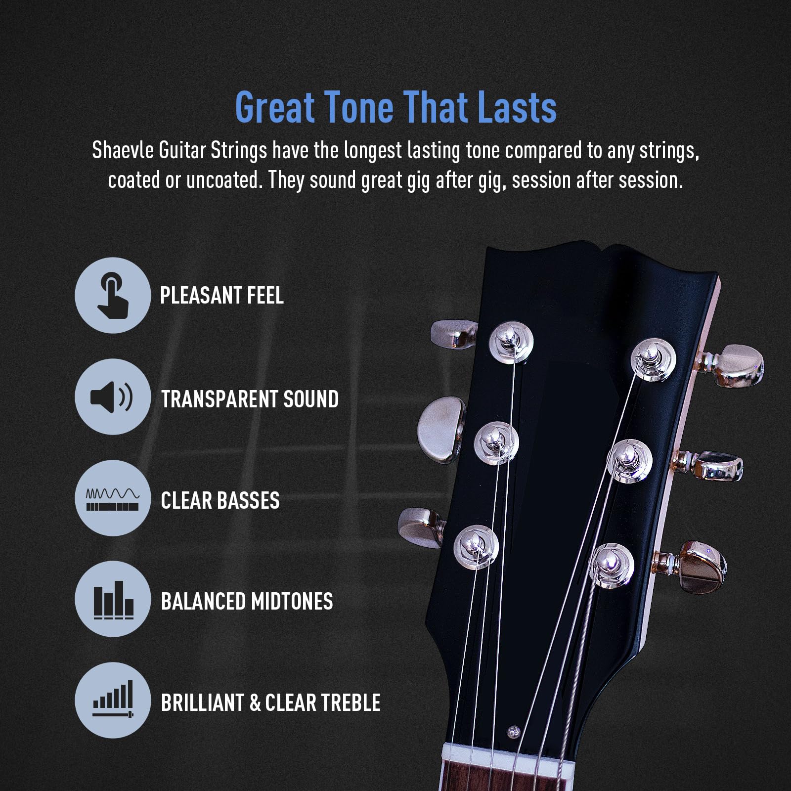 Best Electric Guitar Strings Set - 6 Steel Strings for Beginners & Performers | Durable & High-Quality Replacement Strings for Electric Guitars | Perfect for Live Performances & Studio Recording (1 Pack)