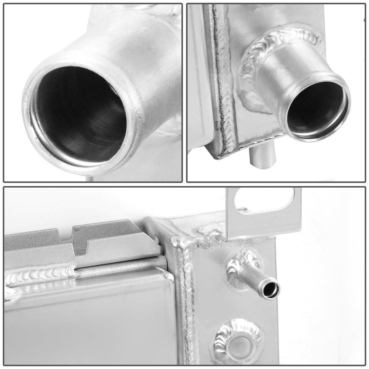 DNA Motoring RA+FS-SILVERADO99-2 3-Row Full Aluminum Radiator with Fan Shroud - Compatible with 2000-2007 GMC Yukon, 1999-2006 Chevy Sierra 1500, 2002-2005 Cadillac Escalade (4.8L/5.3L V8) - High-Performance Cooling for Off-Road & Towing