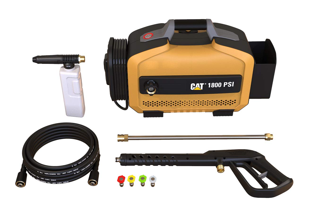CAT Electric Pressure Washer 1800 PSI 2.0 GPM - High Pressure Hose, Quick Release Gun & Foam Cannon Included - Ideal for Cleaning Home Patio, Fence, Driveway, RV and Outdoor Surfaces - Powerful Electric Pressure Washer for Deep Cleaning