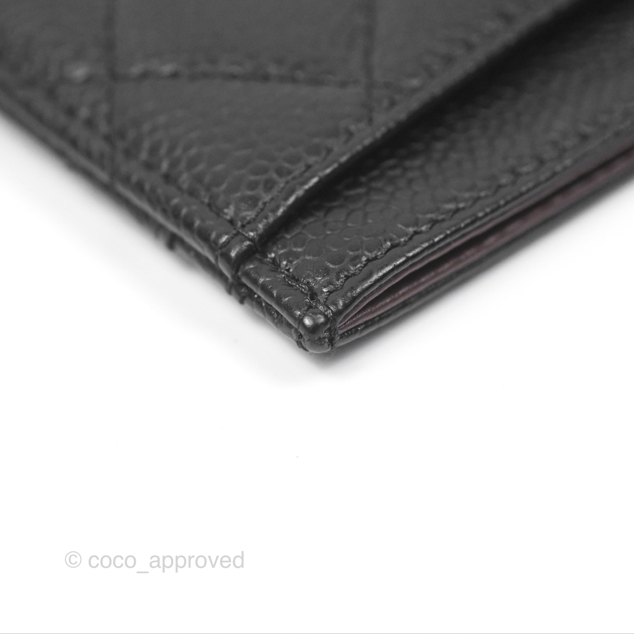 Chanel Classic Black Flat Card Holder - Genuine Caviar Leather with Gold Hardware - Perfect for Everyday Use & Gift Giving