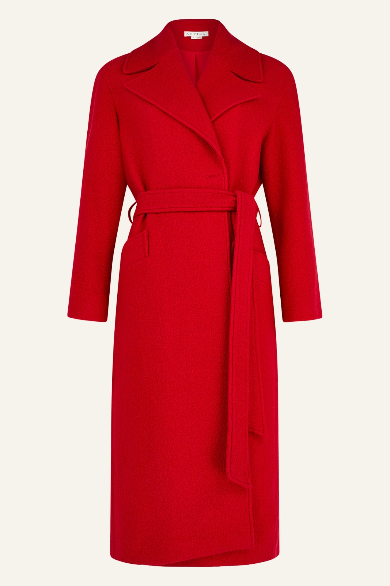 Premium Red Wool Coat for Women - Warm Winter Overcoat with Belt - Perfect for Office, Dating & Outdoor Activities
