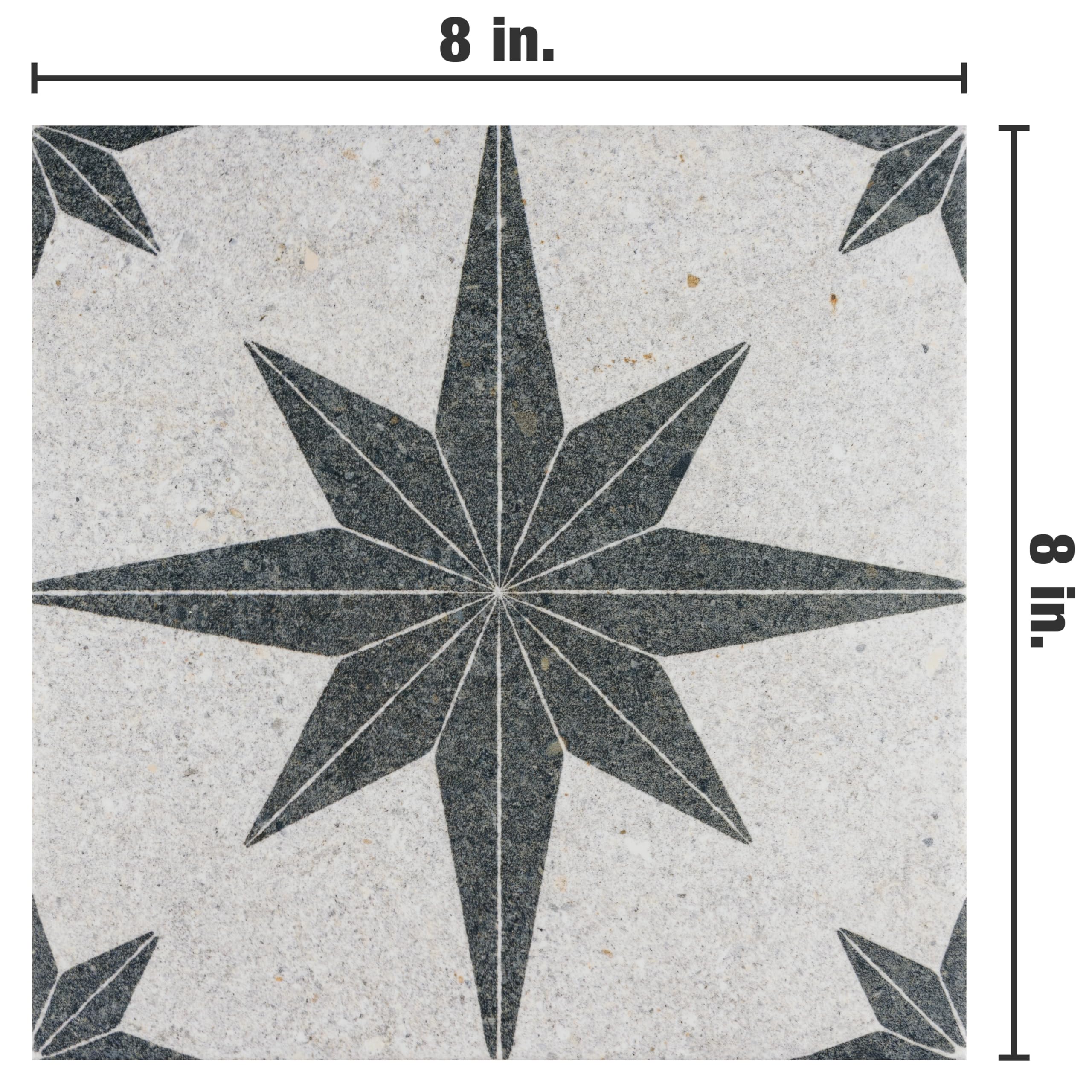 Merola Tile Compass Star White Stone 8