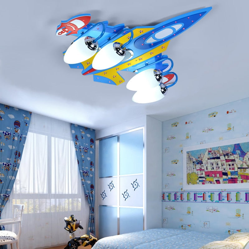 Stylish Airplane Chandelier Lighting Fixture - Modern Aircraft Ceiling Light for Bedroom, Living Room & Nursery Decor