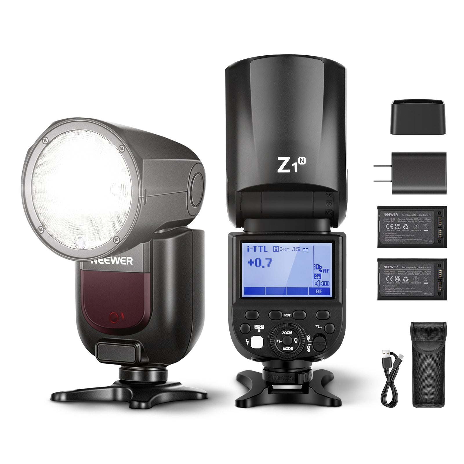 NEEWER Z1 N TTL Round Head Flash Speedlite for Nikon DSLR Cameras - Professional Photography Lighting for Portraits, Events & Studio Shoots