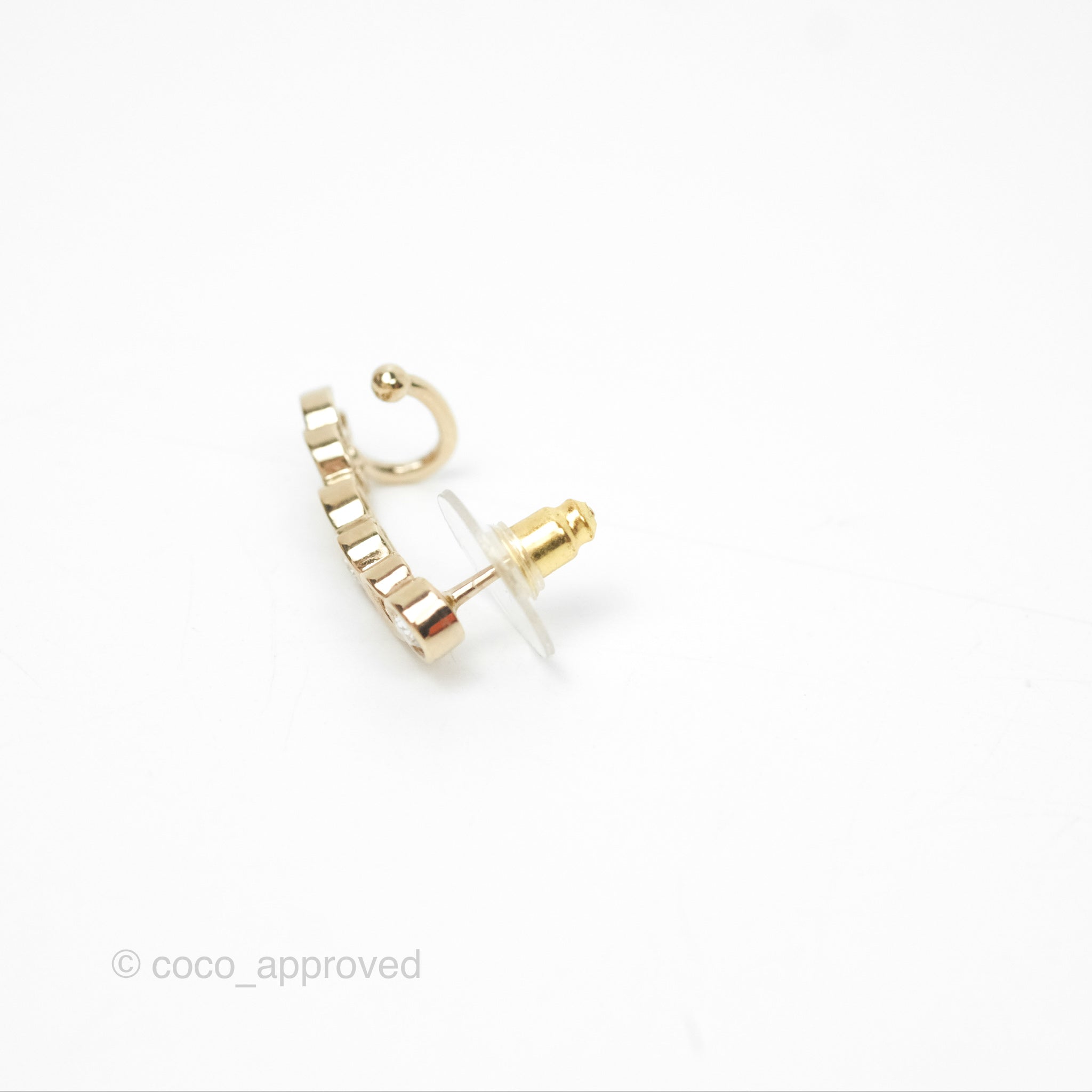 Chanel CC Coco Crystal Earrings - Gold Tone Clip-On Earrings for Women | Perfect for Parties, Weddings & Special Occasions