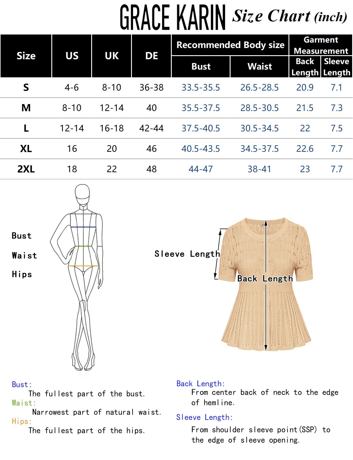 GRACE KARIN 2024 Women's Lightweight Short Sleeve Crochet Open Front Shrug Cardigan Sweater - Perfect for Spring/Summer Beach Cover-Up, Evening Outfits & Casual Wear