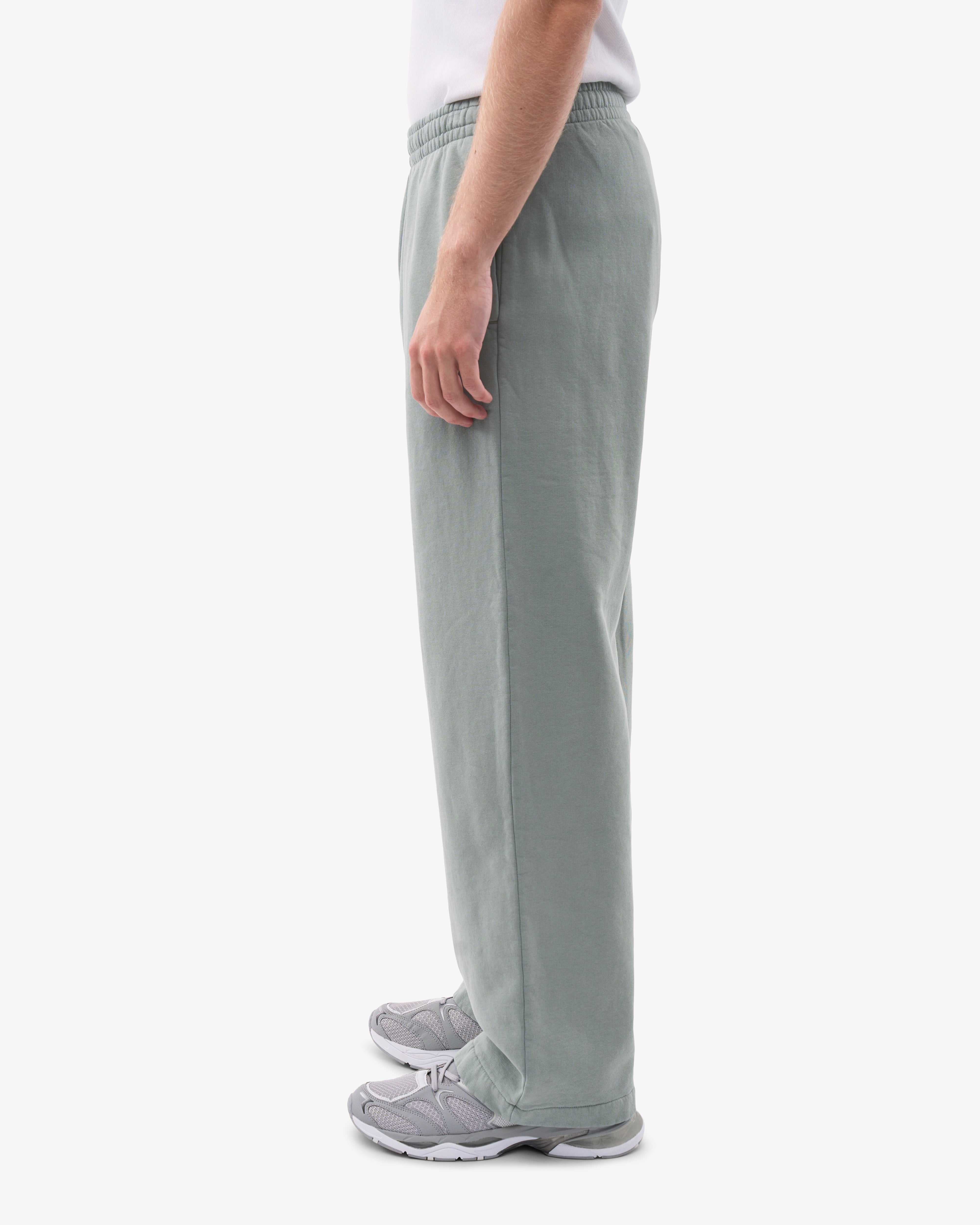 Organic Straight Leg Sweatpants for Women - Soft Cotton Lounge Pants - Steel Blue - Comfortable Casual Wear for Home, Yoga & Running