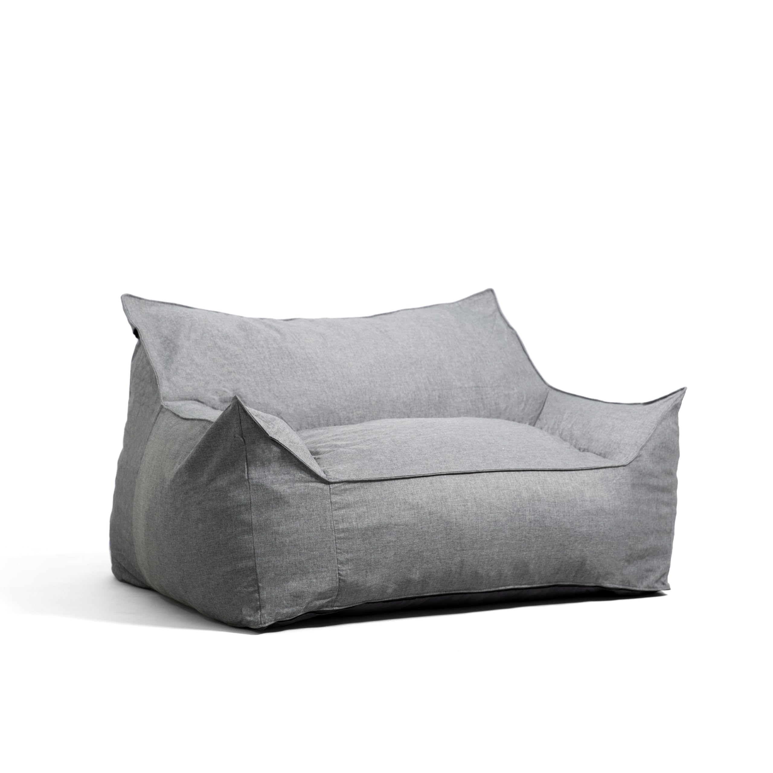 Big Joe Imperial Fuf Foam Filled Bean Bag Sofa - 5 Feet Giant Size with Removable Washable Cover, Durable Woven Polyester Fabric in Gray Union - Perfect for Living Rooms, Game Rooms, Dorm Lounging and Movie Nights