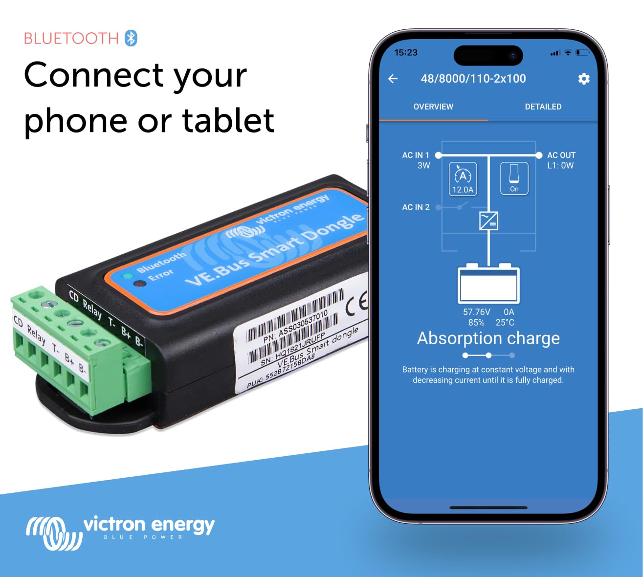 Victron Energy VE.Bus Smart Dongle with Bluetooth - Monitor & Control Your Power System - Perfect for RVs, Boats & Off-Grid Solar Setups