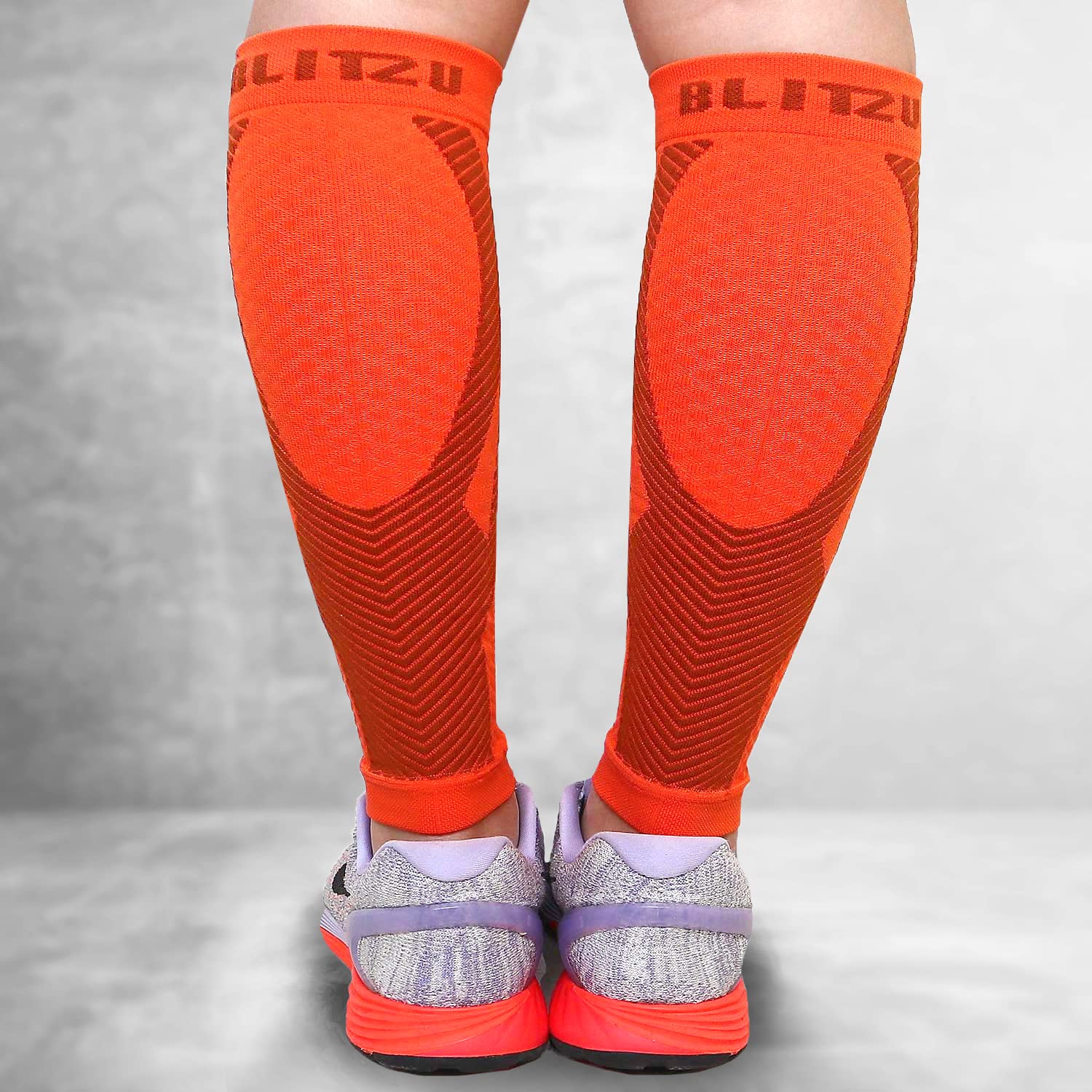 BLITZU Calf Compression Sleeve for Men & Women - Footless Compression Socks for Running, Shin Splints Pain Relief & Muscle Support - Ideal for Runners, Athletes & Workout Recovery