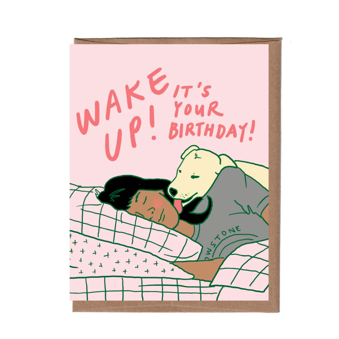 Funny Wake Up Dog Birthday Card - Cute Canine Greeting Card for Pet Lovers - Perfect for Dog Owners & Animal Enthusiasts - Great for Birthdays, Parties & Special Occasions