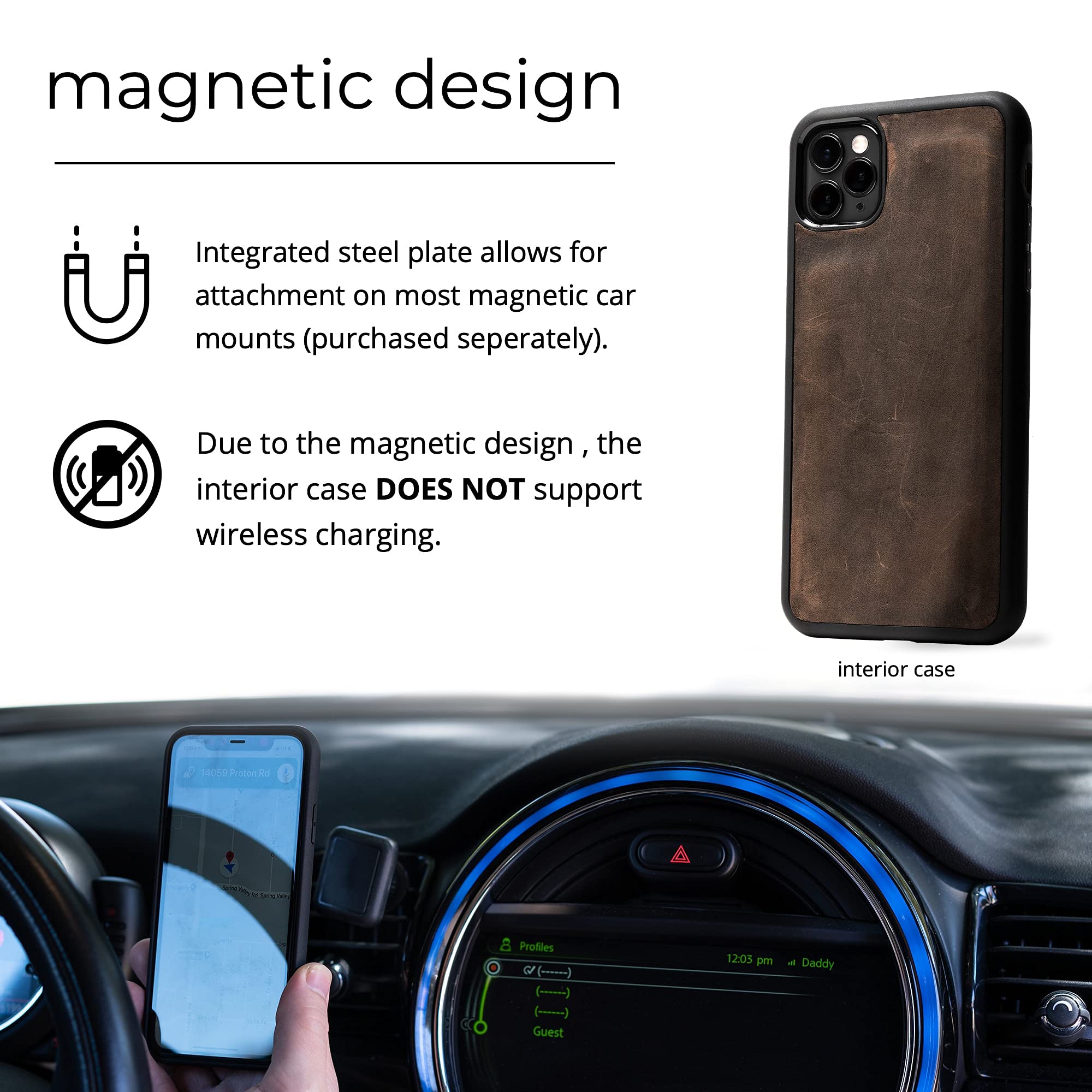 Premium PEGAI Personalized 100% Genuine Leather Wallet Case for iPhone XR - Magnetic Card Holder with Built-in Screen Protector | Handmade Protective Phone Cover | Perfect for Business, Travel & Everyday Use | McLean Chestnut Design