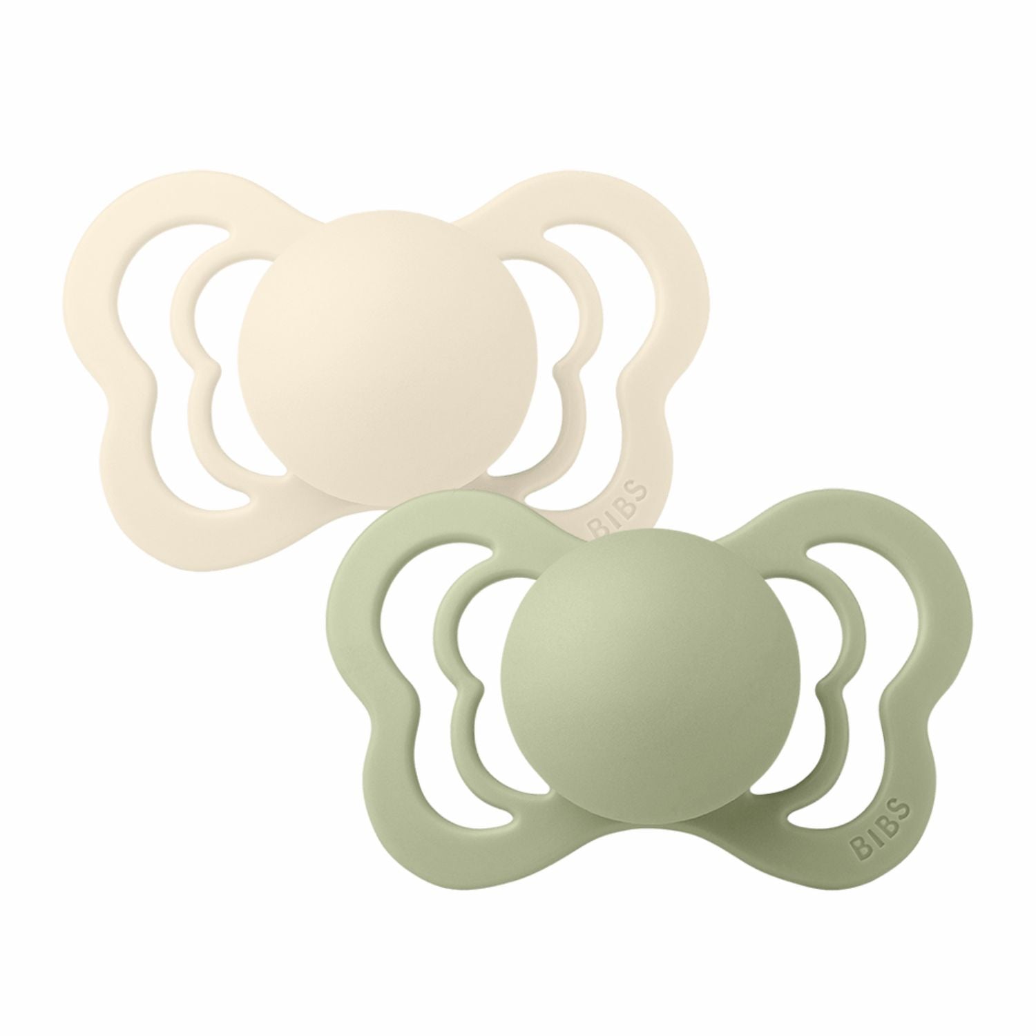 Luxury Couture 2-Pack Baby Pacifiers - Ivory & Sage | Premium Soothing Pacifier Set for Newborns & Infants | Perfect for Nursery, Travel & Everyday Comfort