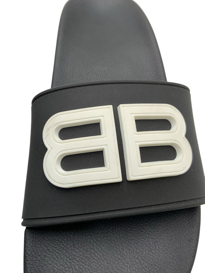 Balenciaga Pool BB Wedge Slides for Women | Size 38 (US 8) | Comfortable Summer Sandals for Beach, Pool & Casual Outings