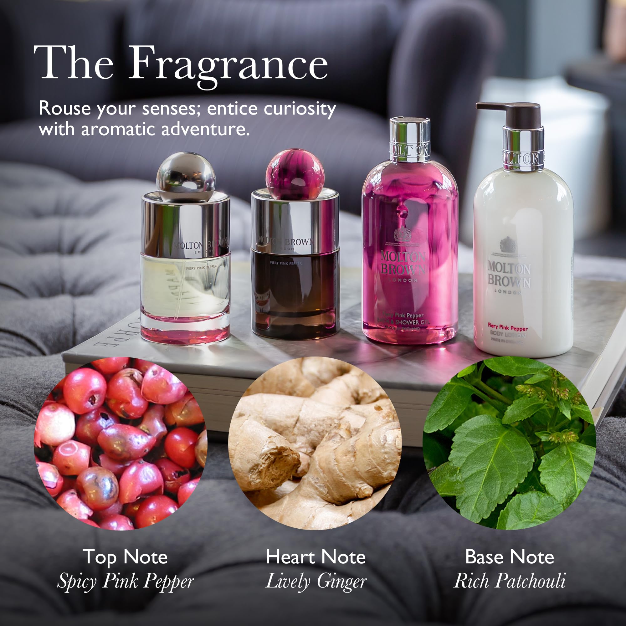 Molton Brown Fiery Pink Pepper Eau De Toilette for Women, 3.3 Fl Oz (100ml) - Fresh Floral Fragrance for Day & Night Wear, Date Night & Special Occasions
