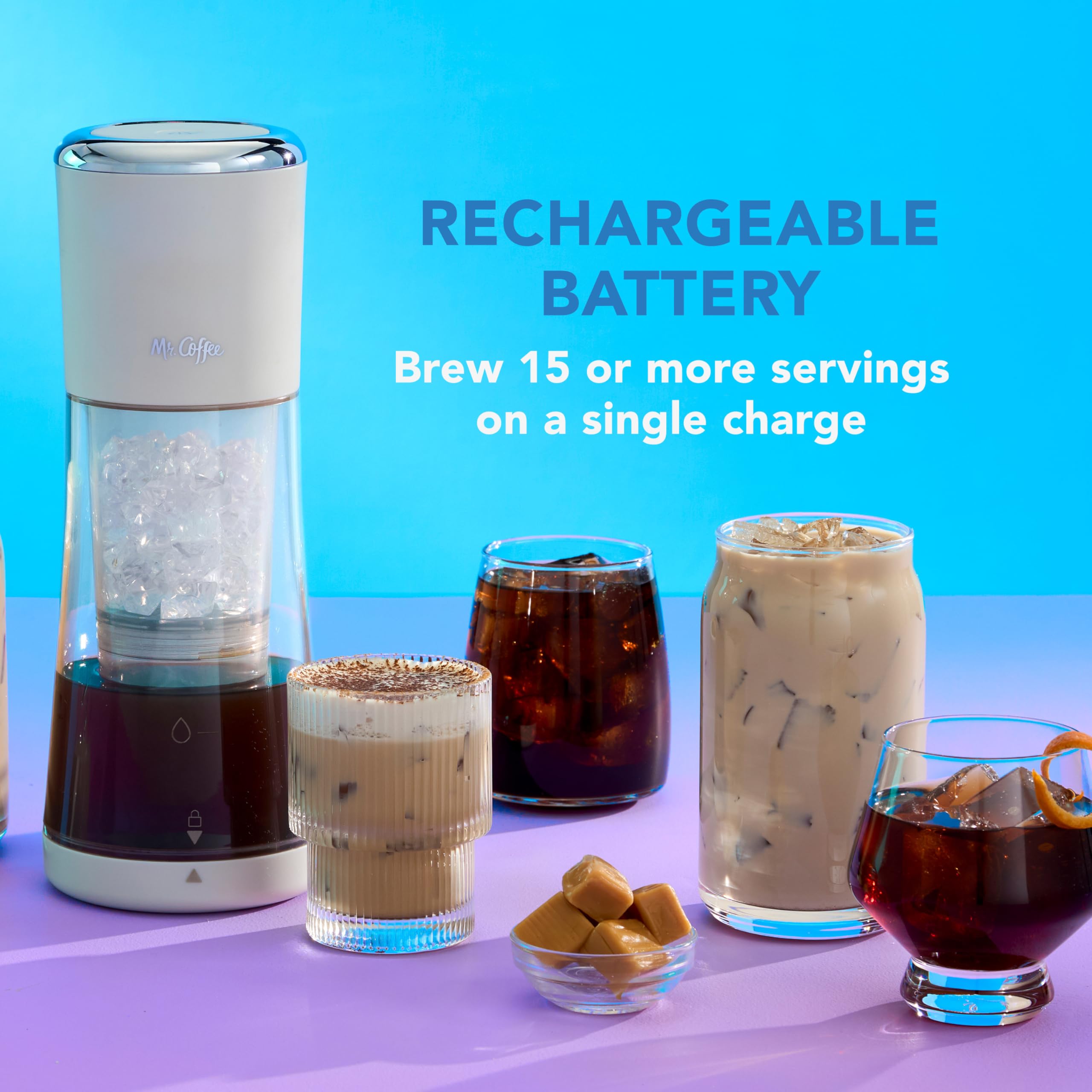 Mr. Coffee® Express Cold Brew Coffee Maker - 10-Minute Fast Brewing Iced Coffee Machine with Oat Milk Compatibility | Perfect for Home, Office & Outdoor Use