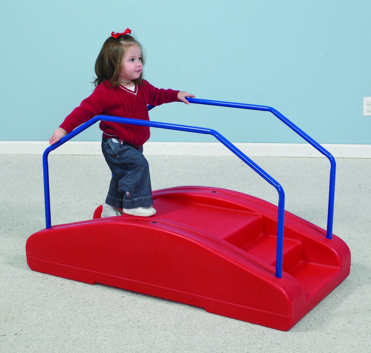 Red Rocker with Rails - Sturdy Wooden Rocking Chair with Safety Rails for Kids & Toddlers - Perfect for Nursery, Playroom, or Living Room