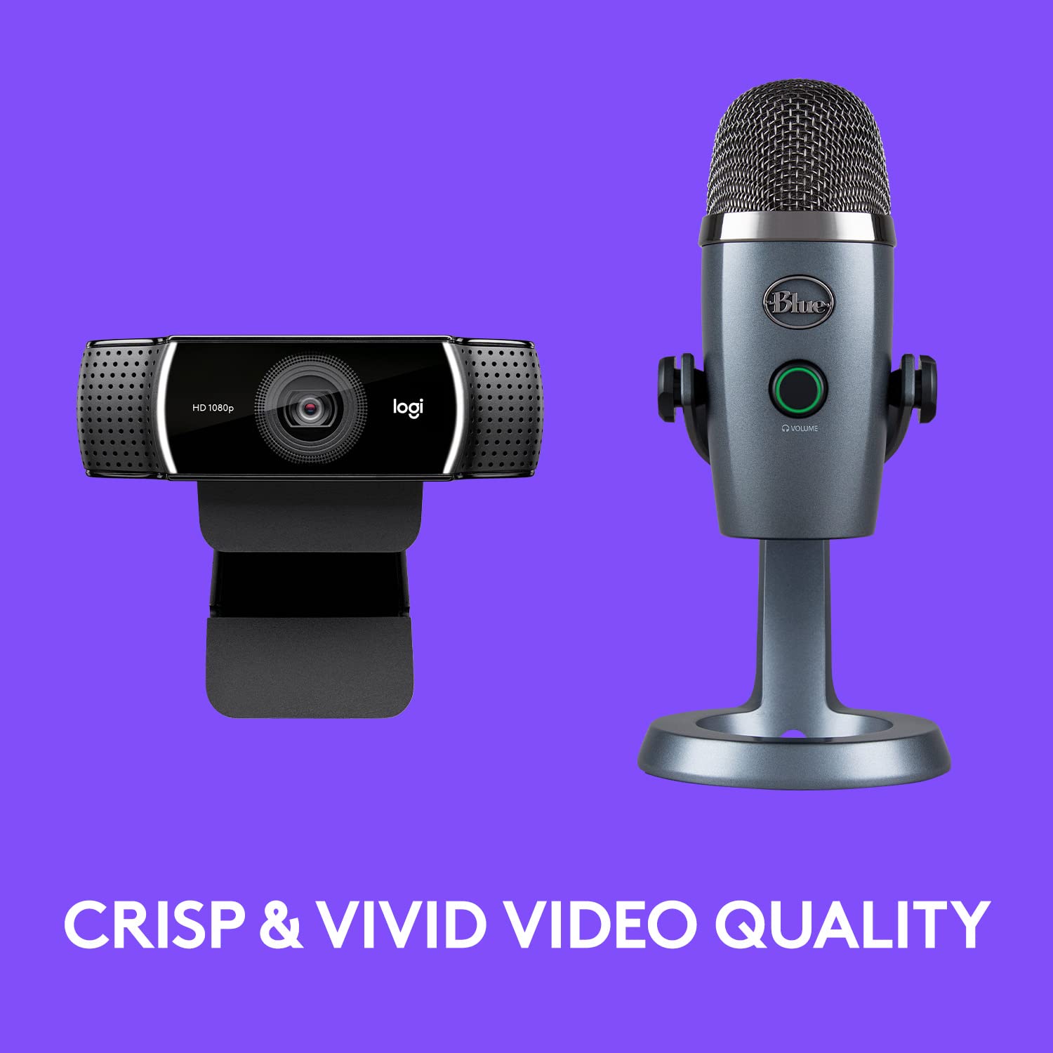 Logitech Streaming Essentials Kit - Blue Yeti Nano USB Microphone & C922 Pro HD Webcam (1080p) with Tripod Stand & Free 3-Month XSplit License for Gaming, Podcasting, YouTube Live Streaming - Black