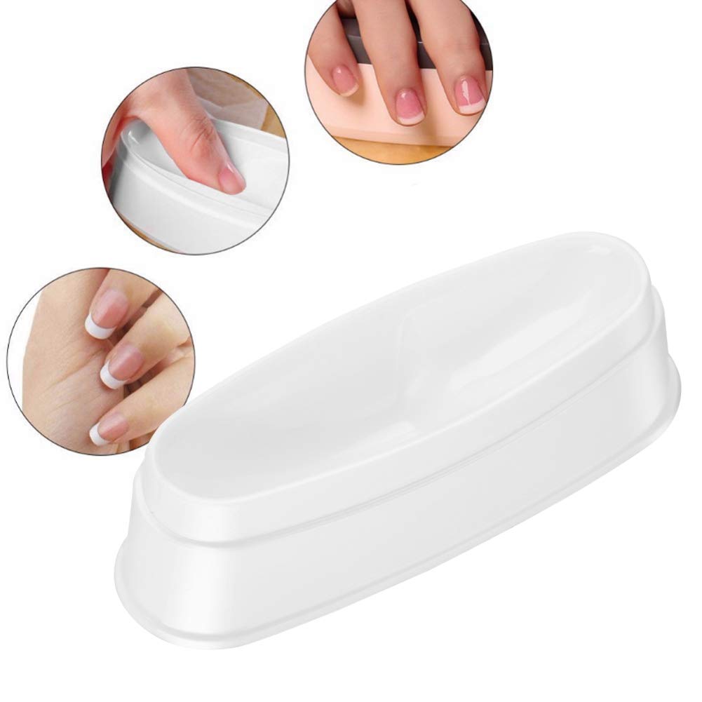 Portable White Nail Dip Powder Tray - Professional Manicure Mold Container for Nail Art & Dipping Powder Application | Perfect for Salon, Home Use & Travel Nail Care Kit