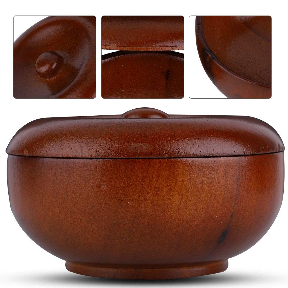 Premium Rubber Wood Shaving Soap Bowl with Lid - Men's Foaming Shaving Cream Bowl for Wet Shaving - Perfect for Travel & Home Grooming Kits