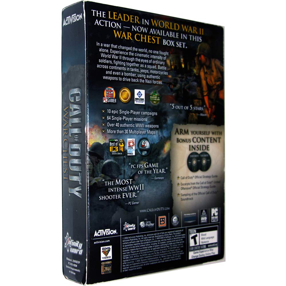 Call of Duty: War Chest Bundle - Includes Call of Duty, United Offensive Expansion & Call of Duty 2 | PC Video Game Collection for FPS Fans | Perfect for Gaming Nights & War Strategy Enthusiasts