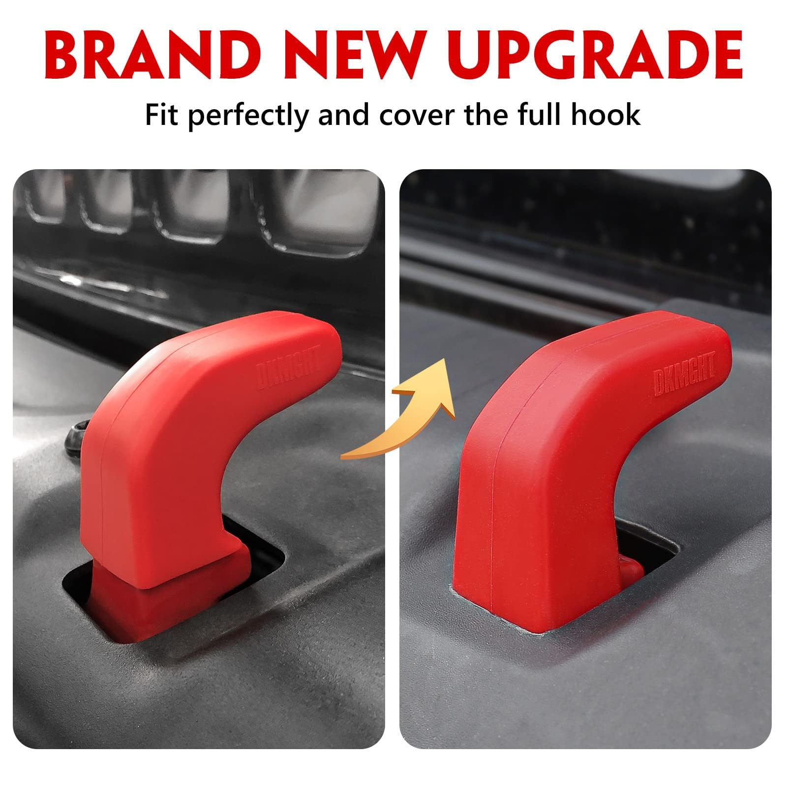 Upgraded Factory Bumper Tow Hook Covers for Jeep Wrangler JK JL Gladiator TJ (2007-2022) - Red Protective Accessories for Off-Roading & Daily Driving