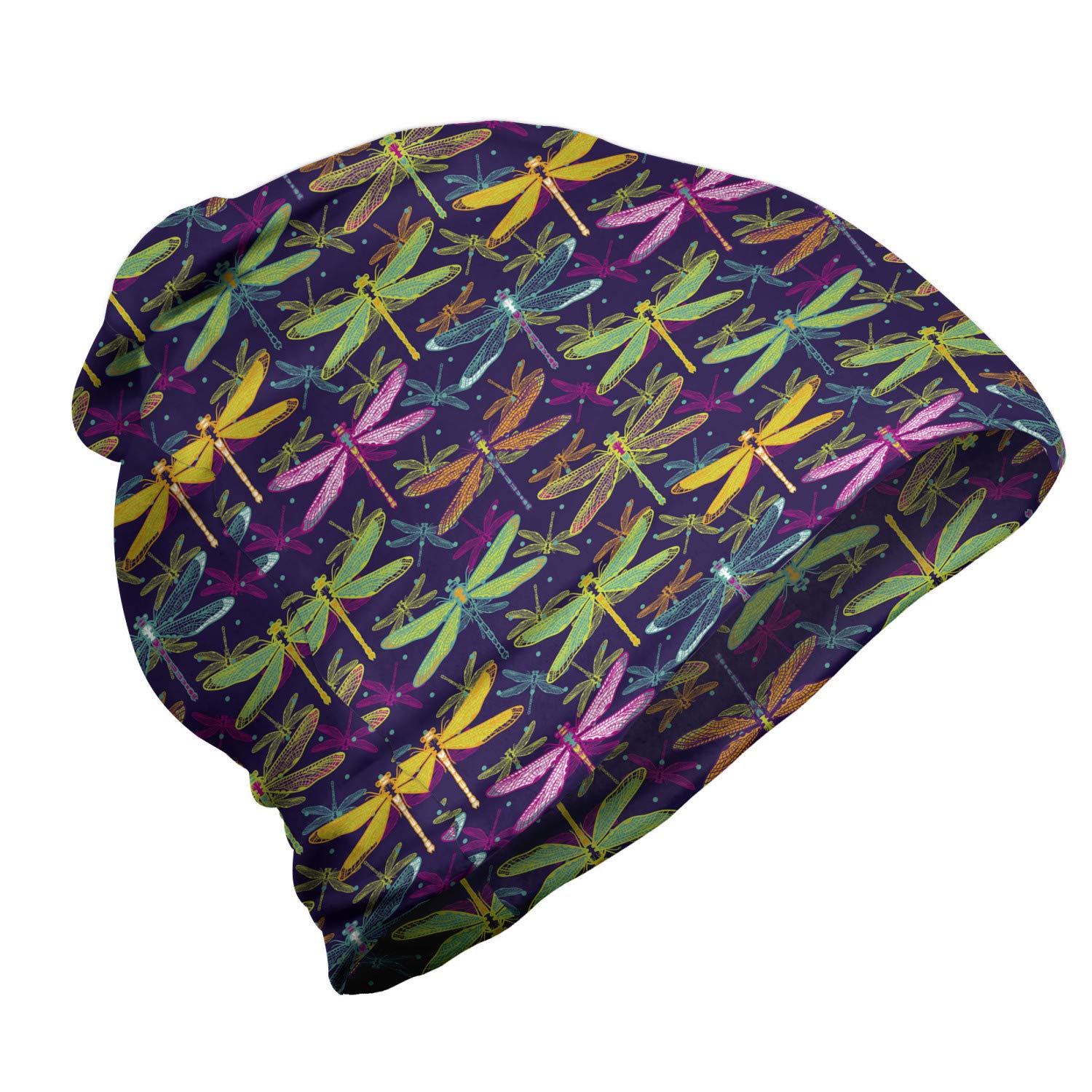 Ambesonne Unisex Beanie - Colorful Spring Insects Design for Hiking & Outdoor Activities | Warm Winter Hat for Men & Women