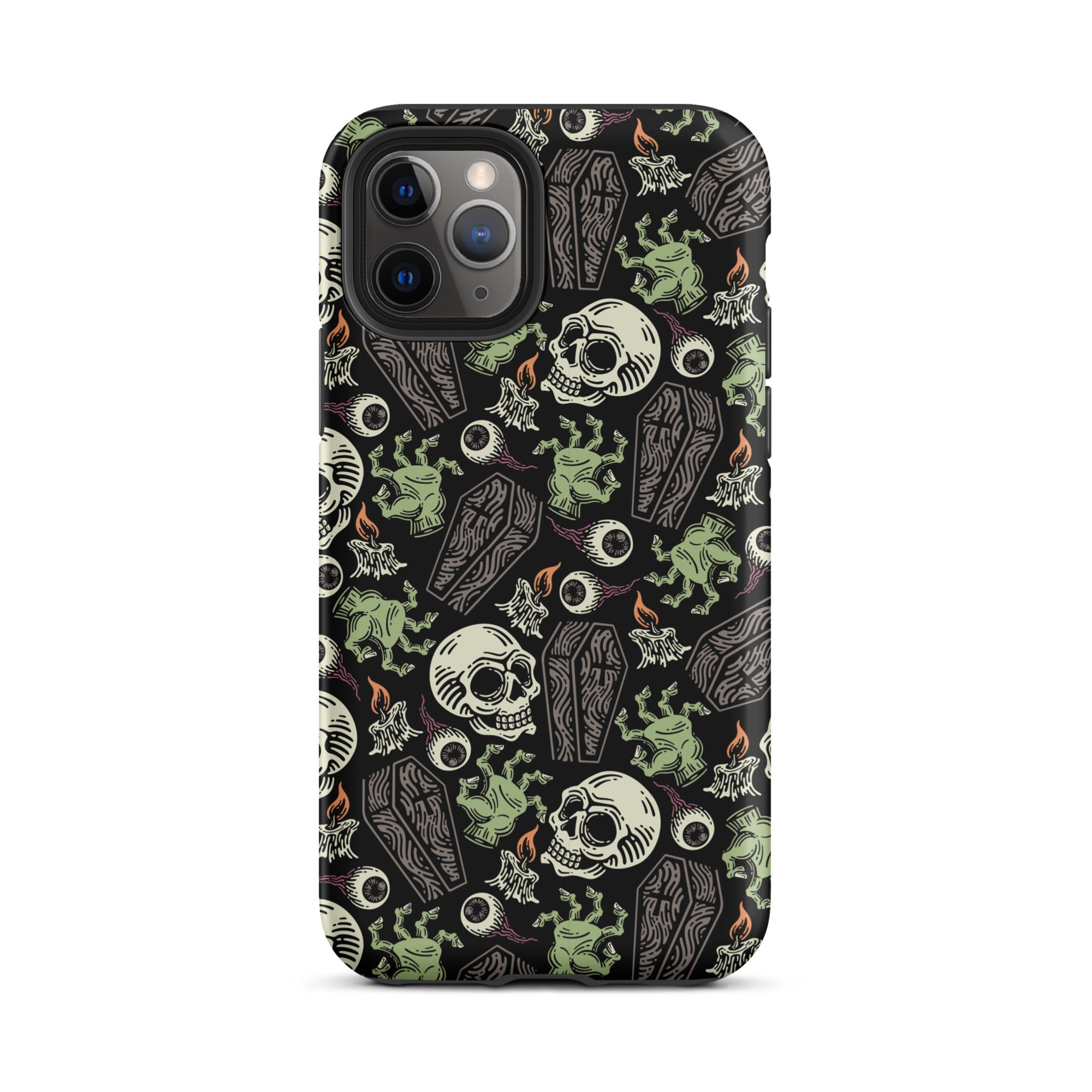 Premium Skeleton Horror iPhone Case - Durable Shockproof Protection for iPhone 12/13/14/15 Pro Max - Gothic Halloween Aesthetic Phone Cover for Parties & Cosplay