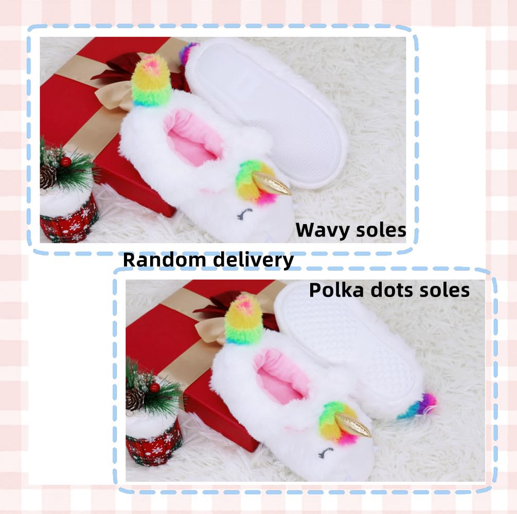 **Unicorn Slippers for Girls - Soft & Comfortable Toddler House Slippers - Non-Slip Kids Indoor Shoes for Playtime & Cozy Home Wear**