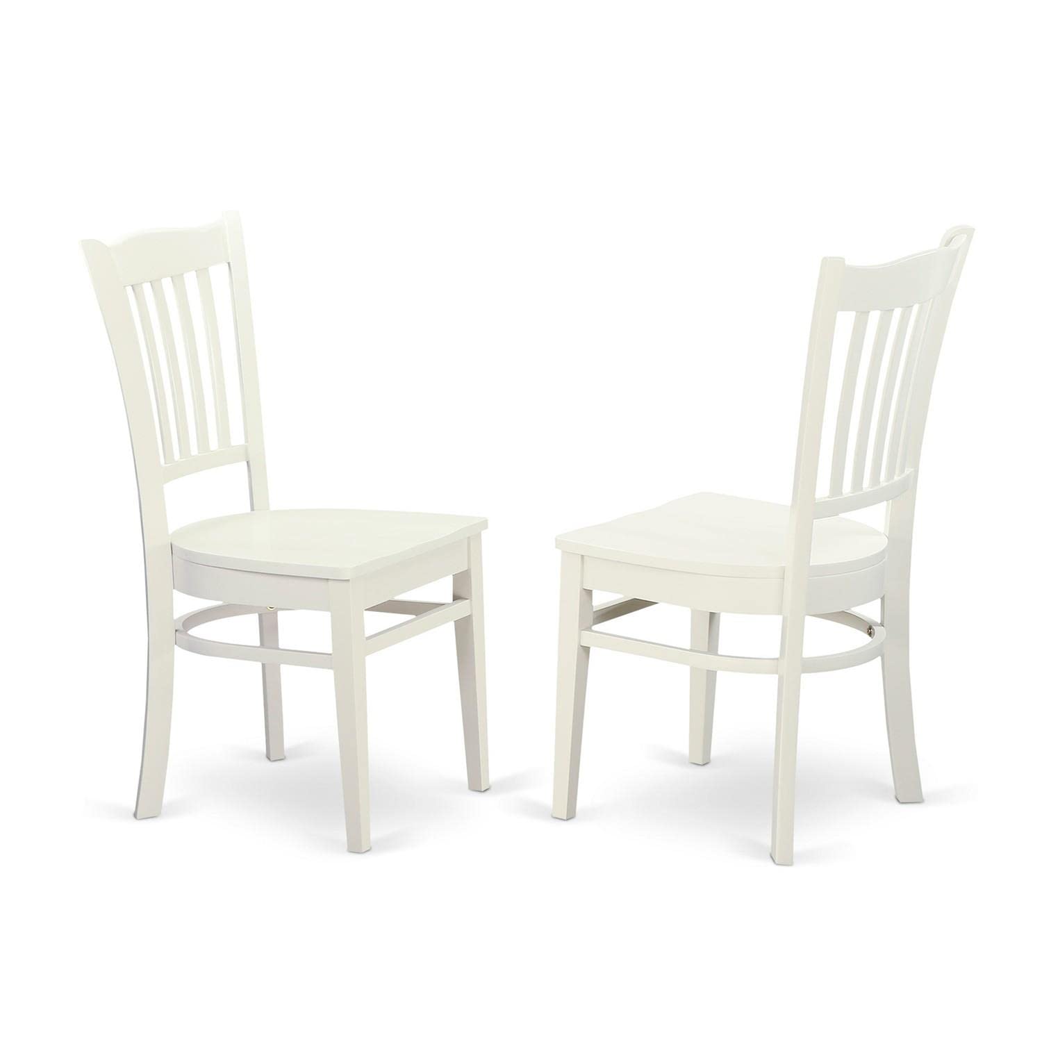 East West Furniture BOGR3-WHI-W 3-Piece Round Dining Table Set with 2 Chairs for Small Spaces, 42x42 Inch, Linen White - Perfect for Compact Kitchens, Breakfast Nooks & Cozy Apartments
