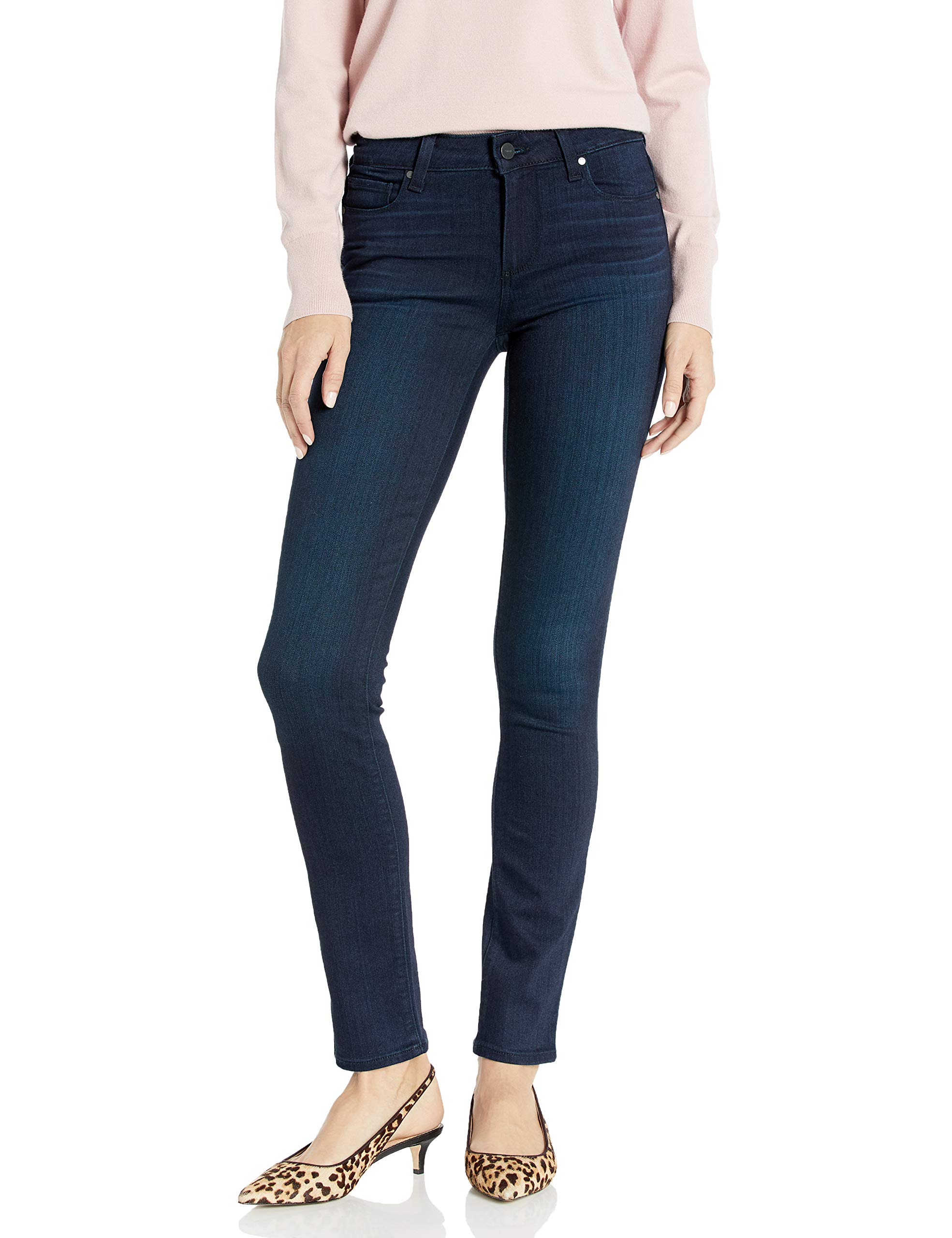 PAIGE Women's Skyline Transcend Mid Rise Skinny Jeans - Stretch Denim Pants for Everyday Comfort | Perfect for Work, Casual Outings & Date Nights
