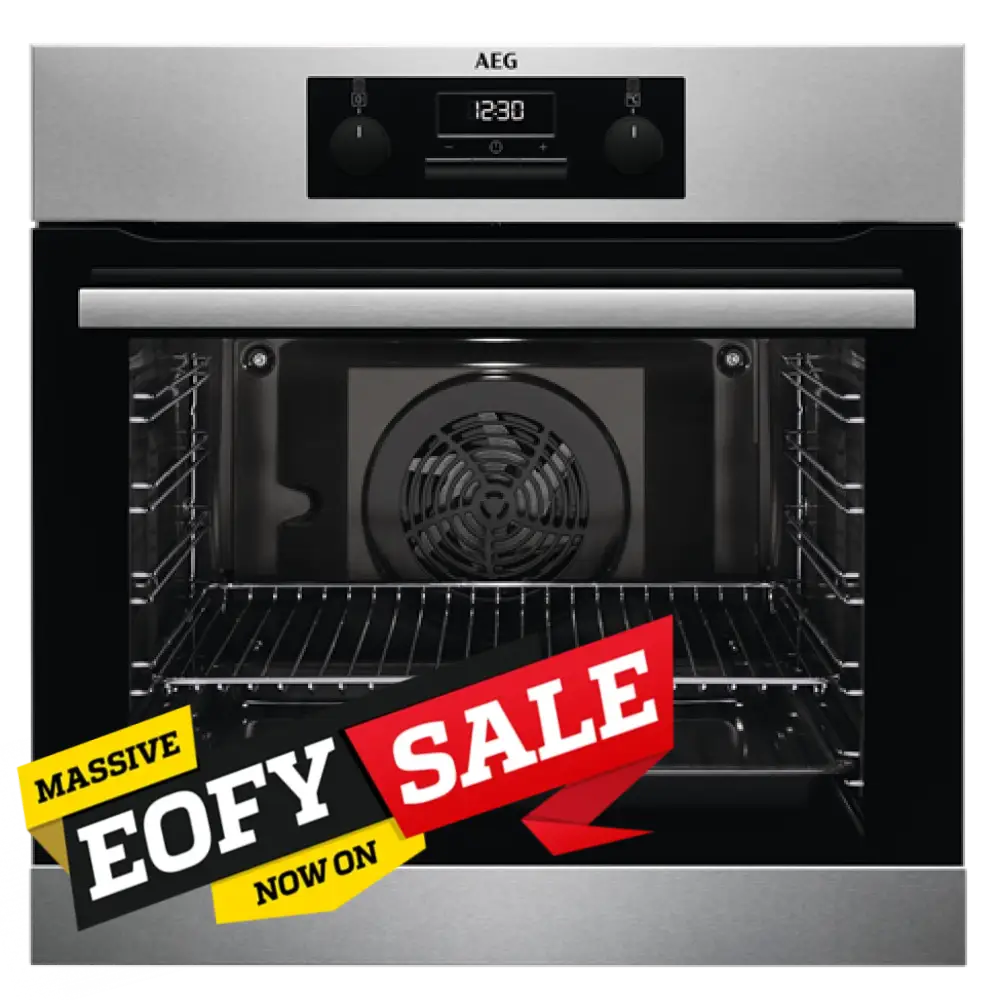 AEG BEB231012M 60cm Built-in Electric Oven - Stainless Steel, 11 Functions, 72L Capacity - Perfect for Baking, Roasting & Grilling in Modern Kitchens