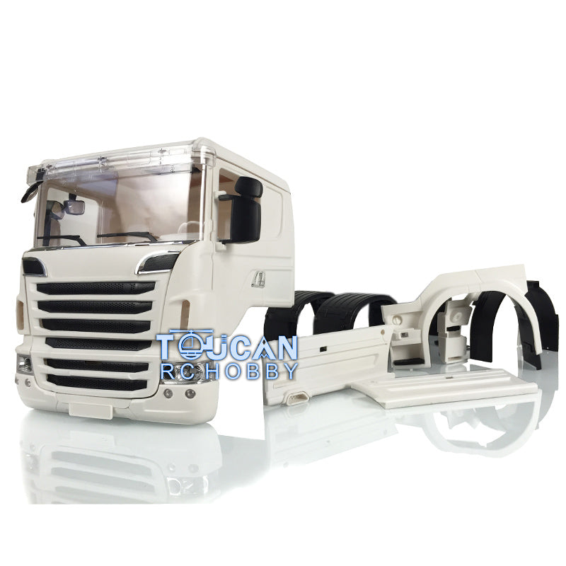 1/14 Scale Unpainted DIY TAMIYA R730 RC Tractor Truck Model Kit - 2 Axles Plastic Cabin for Radio Controlled Car - Perfect for Hobbyists & Collectors