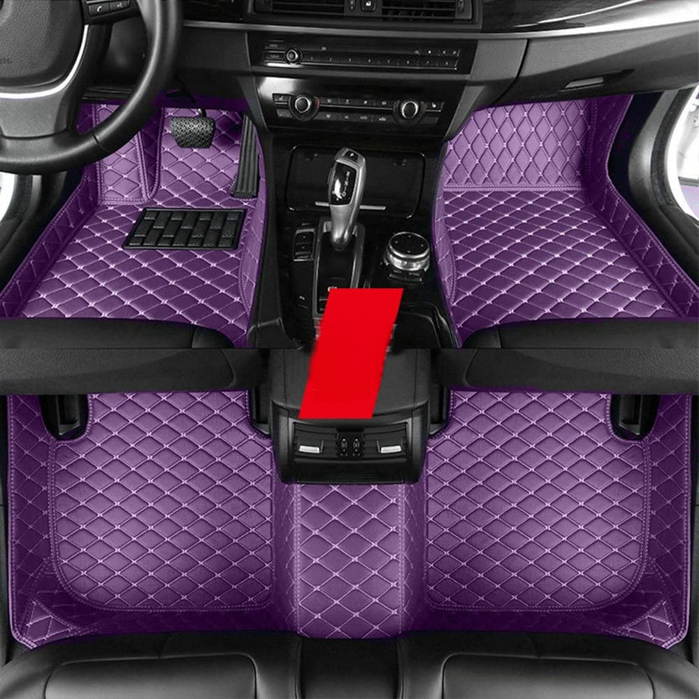 Enheng Waterproof Leather Car Mats for Chevrolet All Models - Full Coverage All Weather Protection, Durable Floor Mats for Daily Commute & Road Trips (Purple)