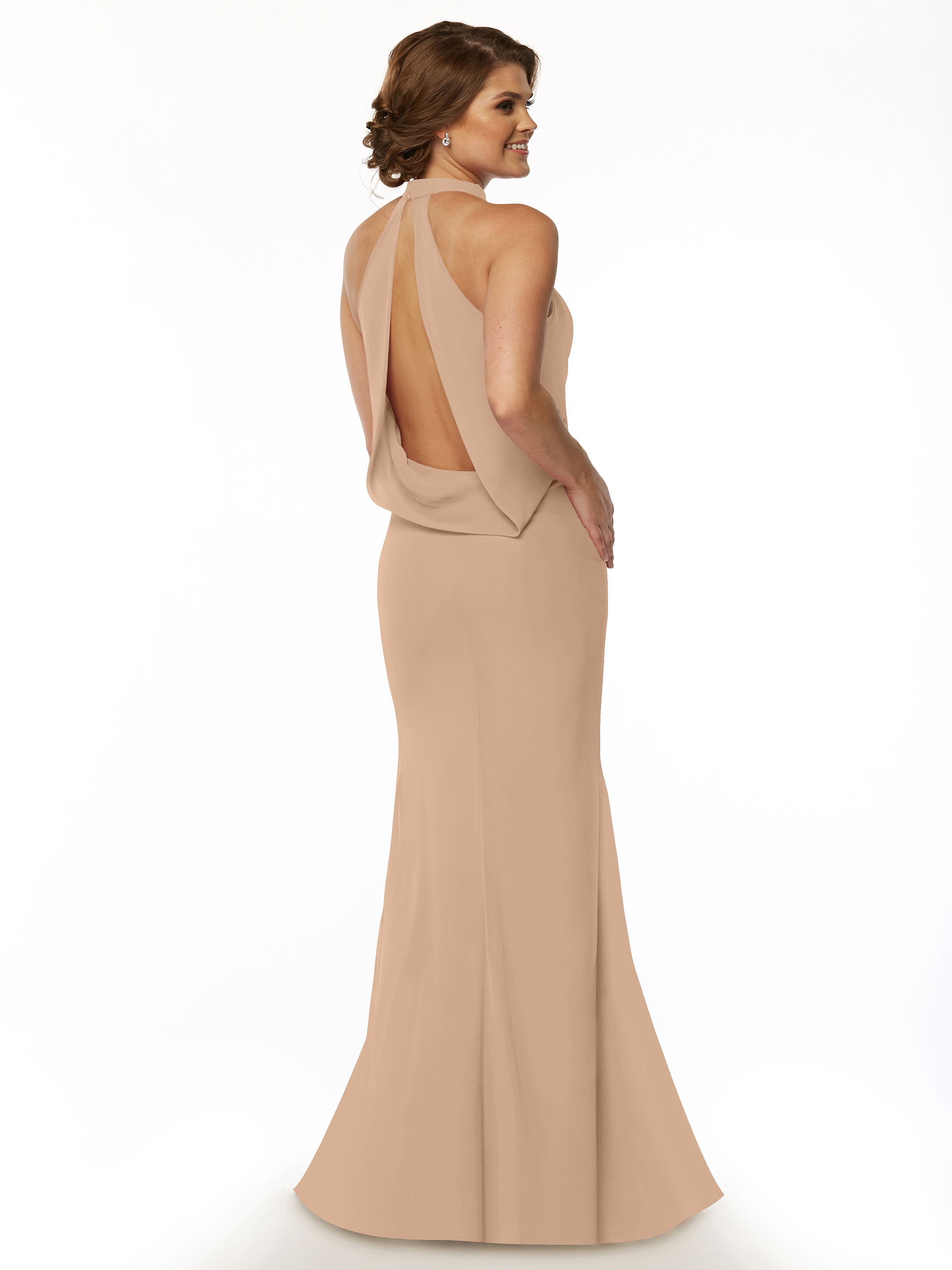 Elegant Mermaid Bridesmaid Dress with Halter Neckline - Perfect for Beach Weddings, Formal Events & Special Occasions