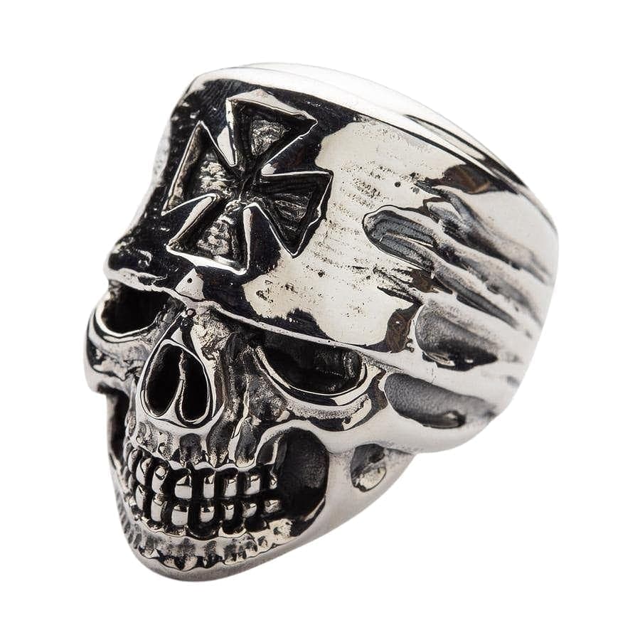 Sterling Silver Skull Ring for Men - Gothic Biker Bandana Style Jewelry - Perfect for Motorcycle Riders, Rock Music Fans & Edgy Fashion Lovers