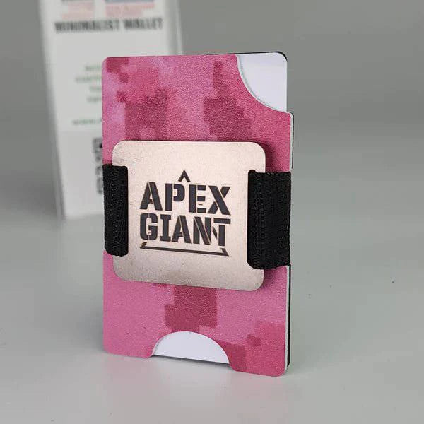 APEX GIANT Hot Pink Camo Digital Wallet - Slim RFID Blocking Bifold Wallet for Men & Women - Perfect for Travel, Shopping, and Everyday Use