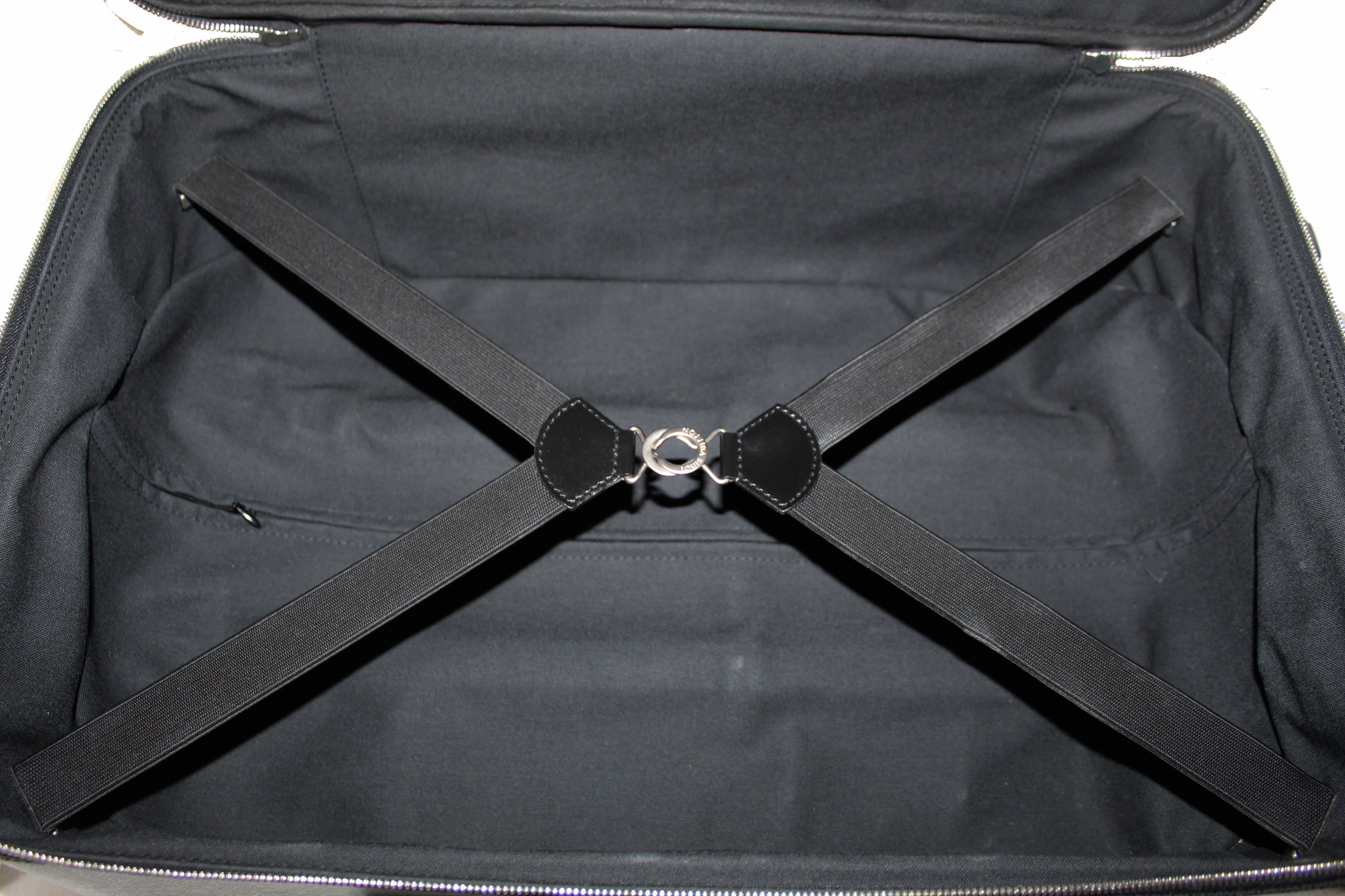Authentic Louis Vuitton Black Taiga Leather Pegase 55 Carry-On Luggage - Luxury Travel Suitcase for Business Trips & Vacations