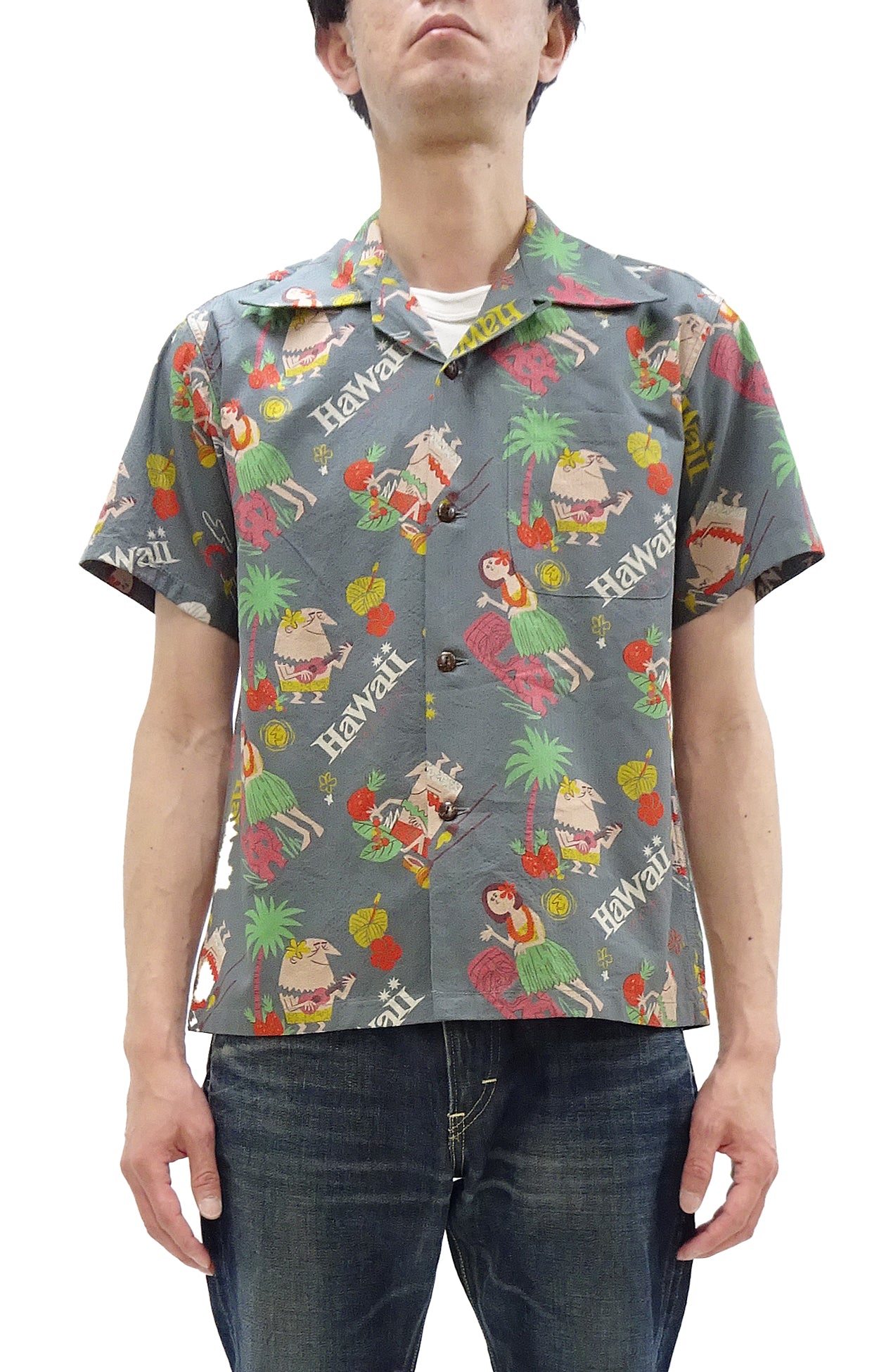 Sun Surf Men's Cotton Hawaiian Shirt - Uncle Torys Graphic Design Short Sleeve Aloha Shirt for Beach Vacation & Summer Outings (Style: TRIP TO HAWAII SS39537, Color: Faded Black)
