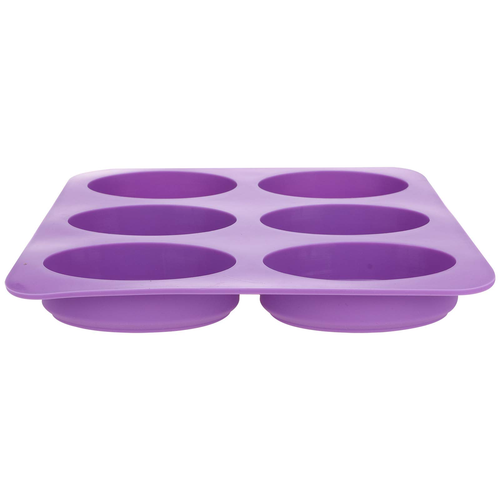 Premium Silicone Soap Molds for Handmade Soap Making - 6 Oval Lace Pattern Molds (Purple) - DIY Craft Supplies for Bath, Kitchen & Home Decor - Perfect for Artisan Soap, Candles & Resin Crafts