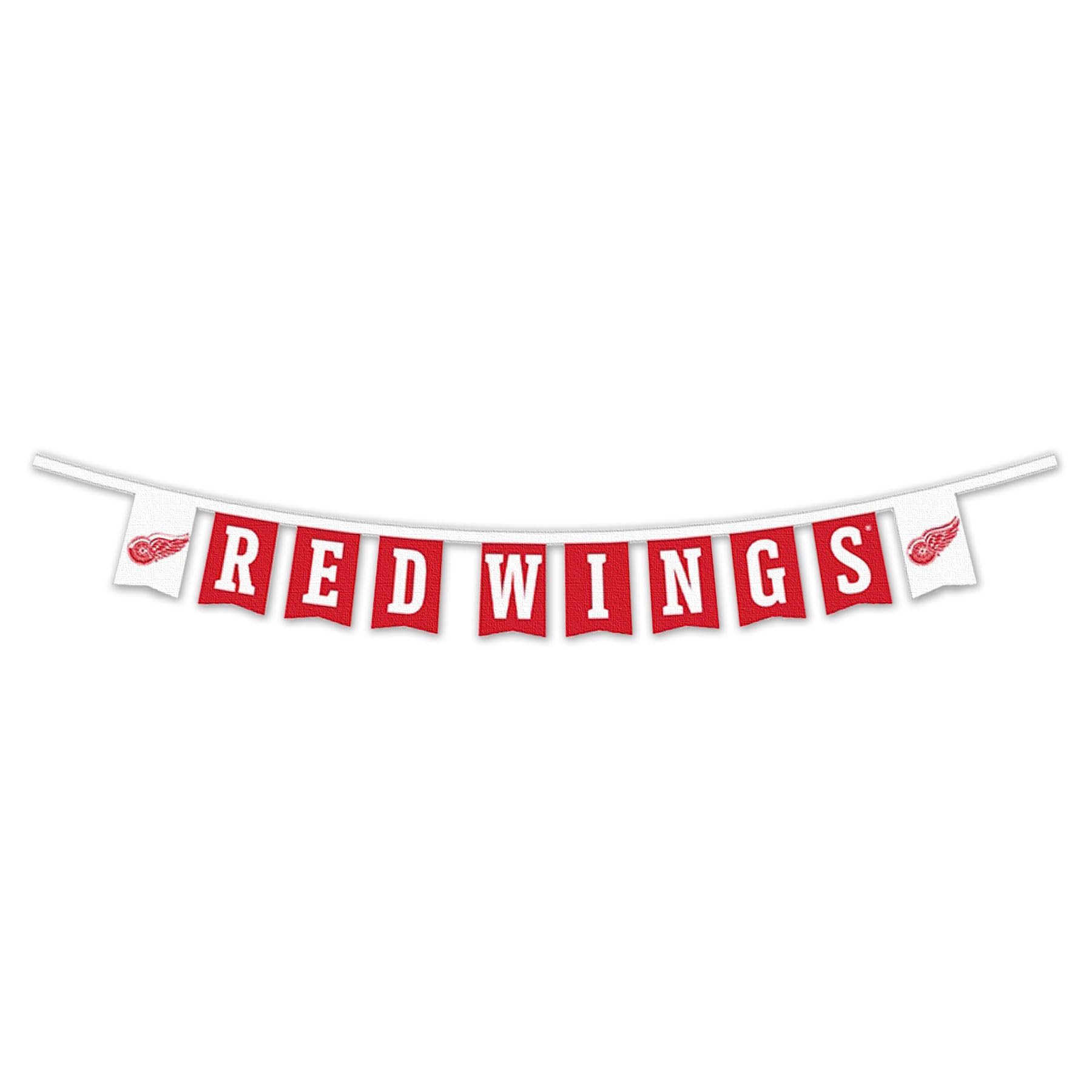 Detroit Red Wings Banner String Pennant Flags - NHL Team Decor for Game Day, Home & Office Sports Fan Display